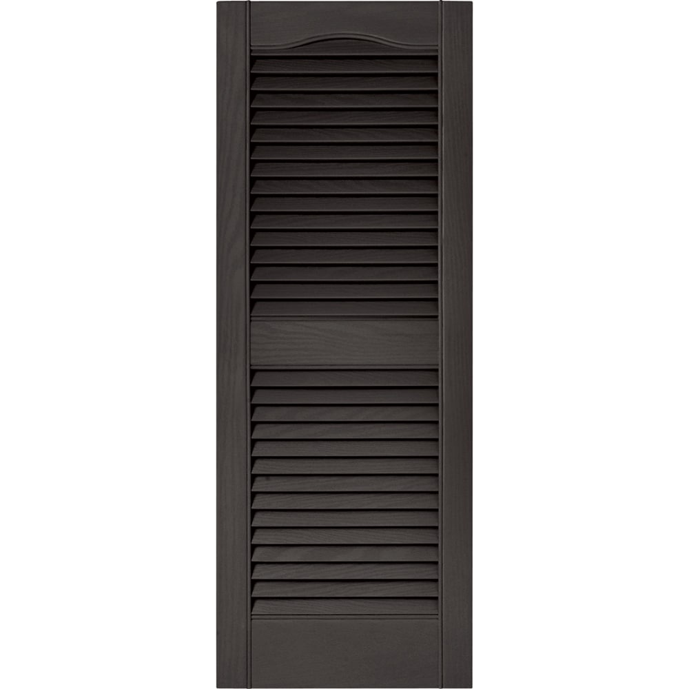 Vantage V1711439018 14.563-in W x 38.875-in H Charcoal Louvered Exterior Shutters ( 1 -Pack )