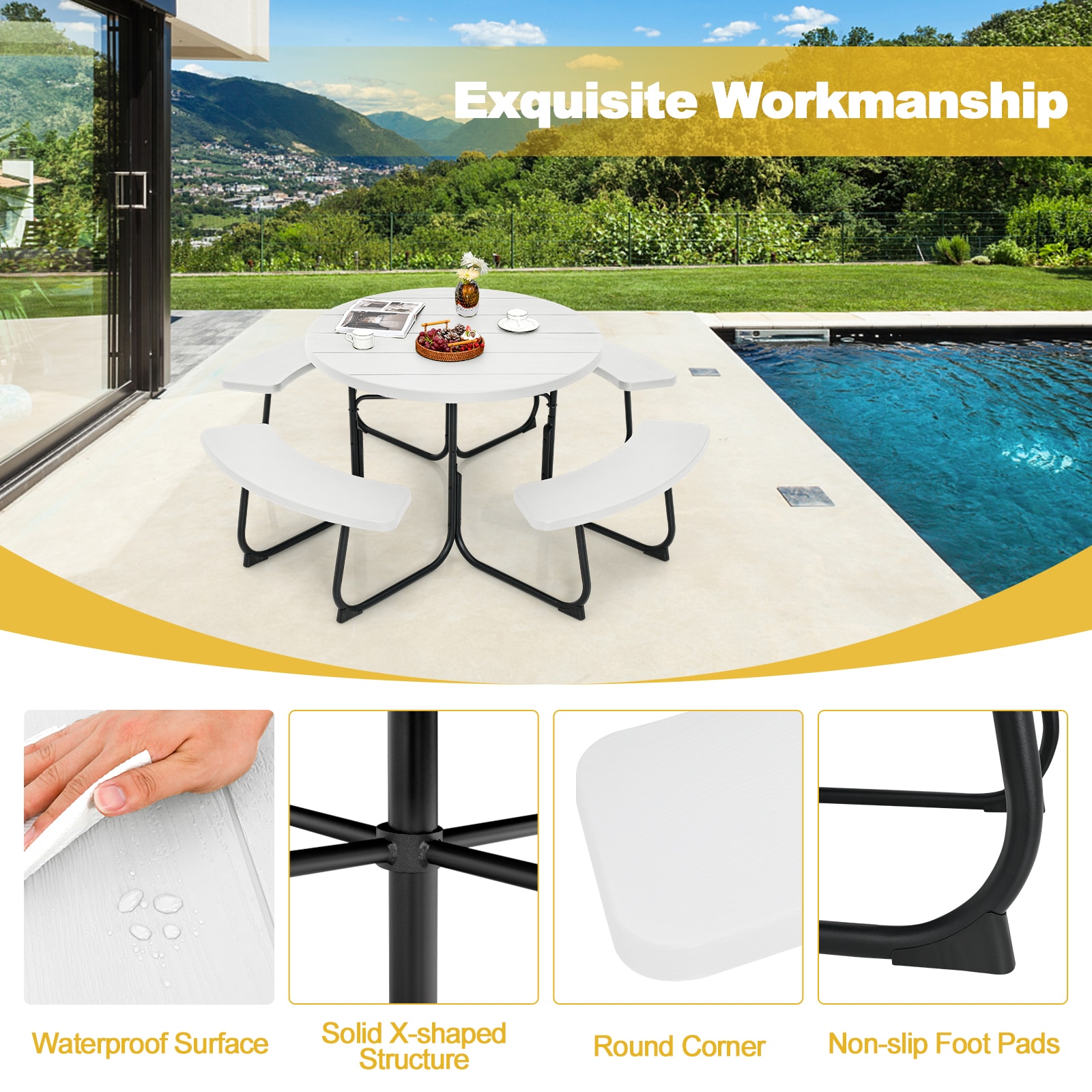 WELLFOR OUG52885 Picnic-Tables - View #4