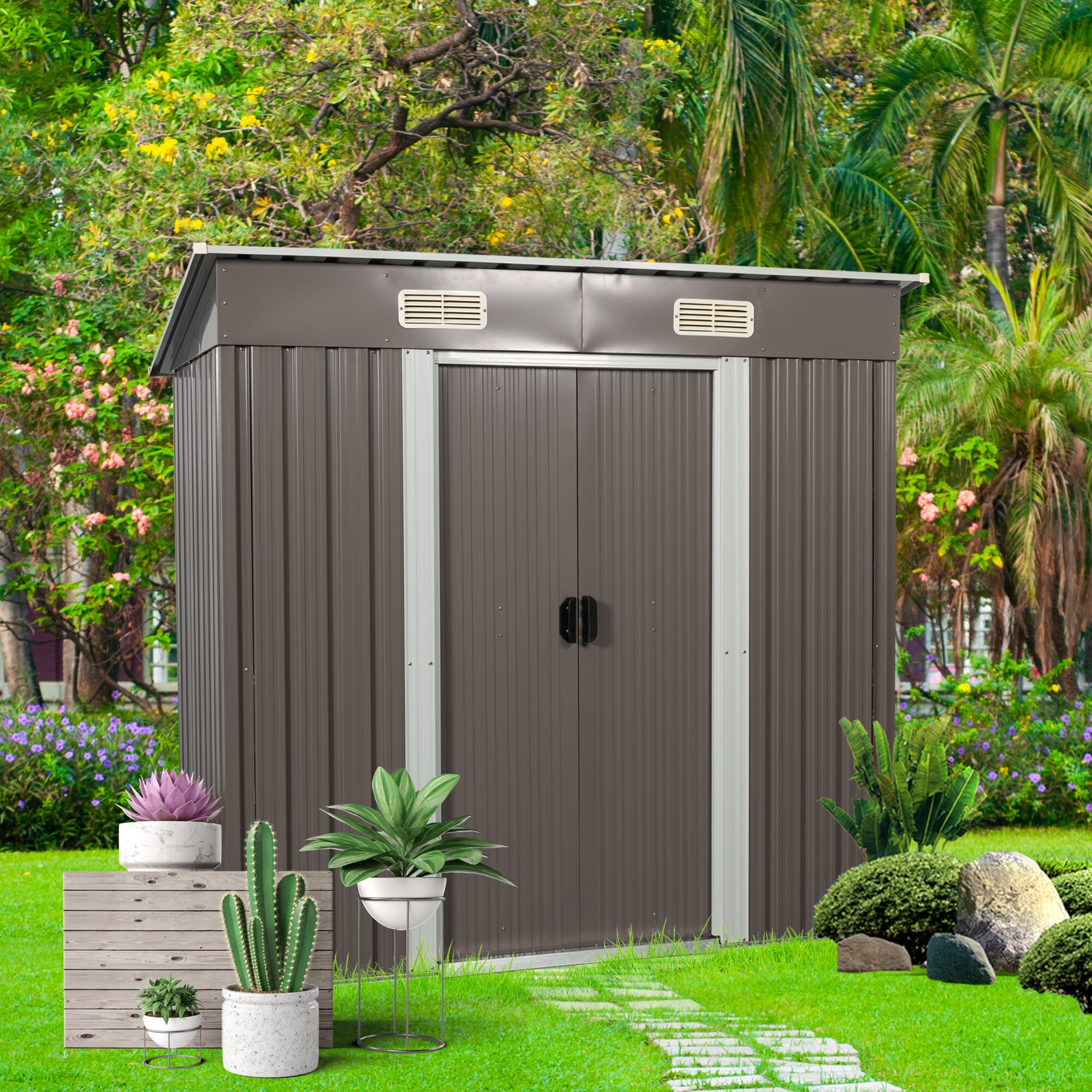 Kahomvis WWC-QP211-24 Metal-Storage-Buildings-Sheds - View #2