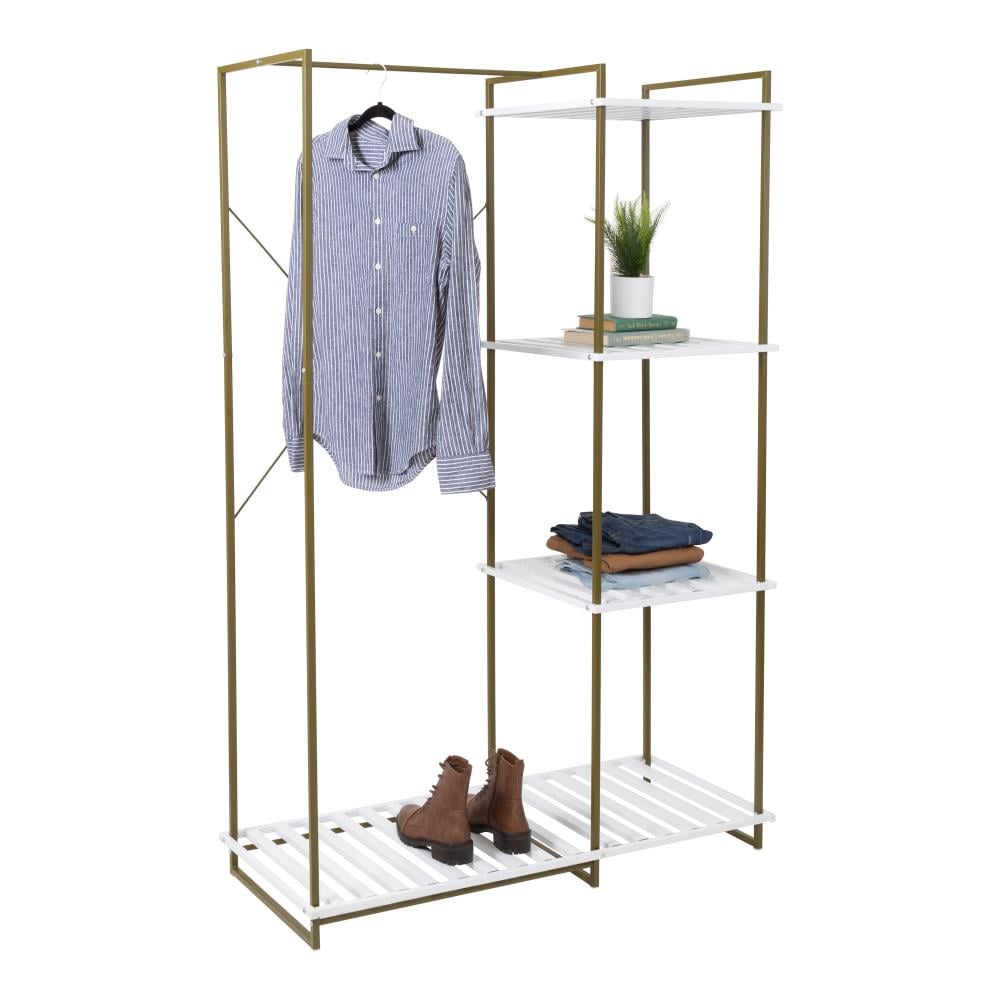 Honey-Can-Do 2-Tier Tubular Metal Shoe Rack - Olive and White