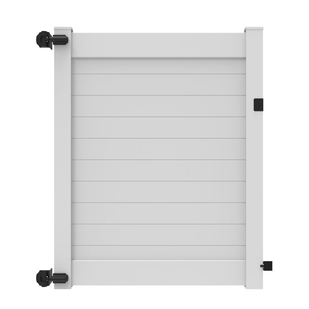 Freedom 73045552 Barington/Newbeck 6-ft H x 5-ft W White Privacy Vinyl Flat-top Fence gate kit (Unassembled)