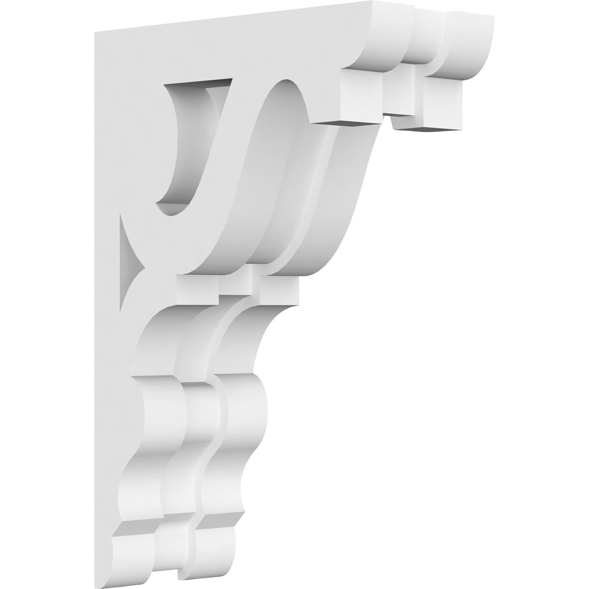 Ekena Millwork CORP01X04X06RB 1.875-in x 4-in x 6-in Robin Unfinished White PVC Paintable Corbel