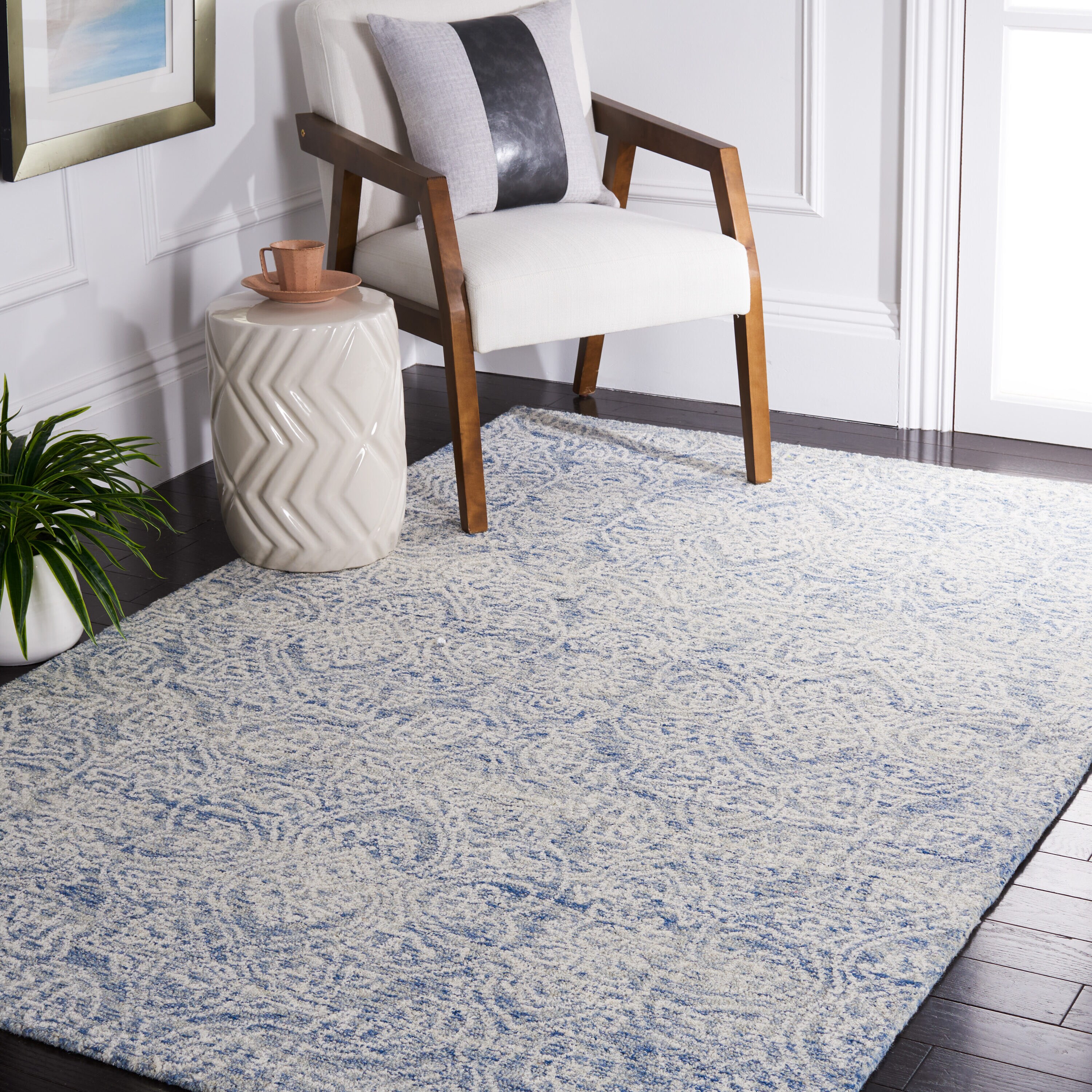Metro 998M Blue Ivory 4 x 6 Rectangular Area rug