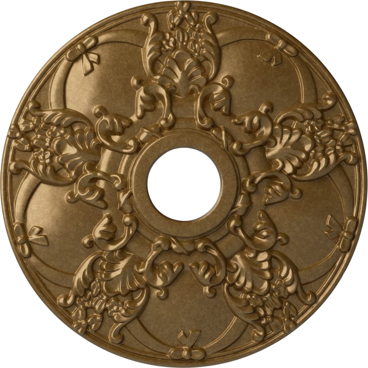 Ekena Millwork CM18NOPAS Norwich 18-in W x 18-in L Painted Pale Gold Polyurethane Whole Ceiling Medallion