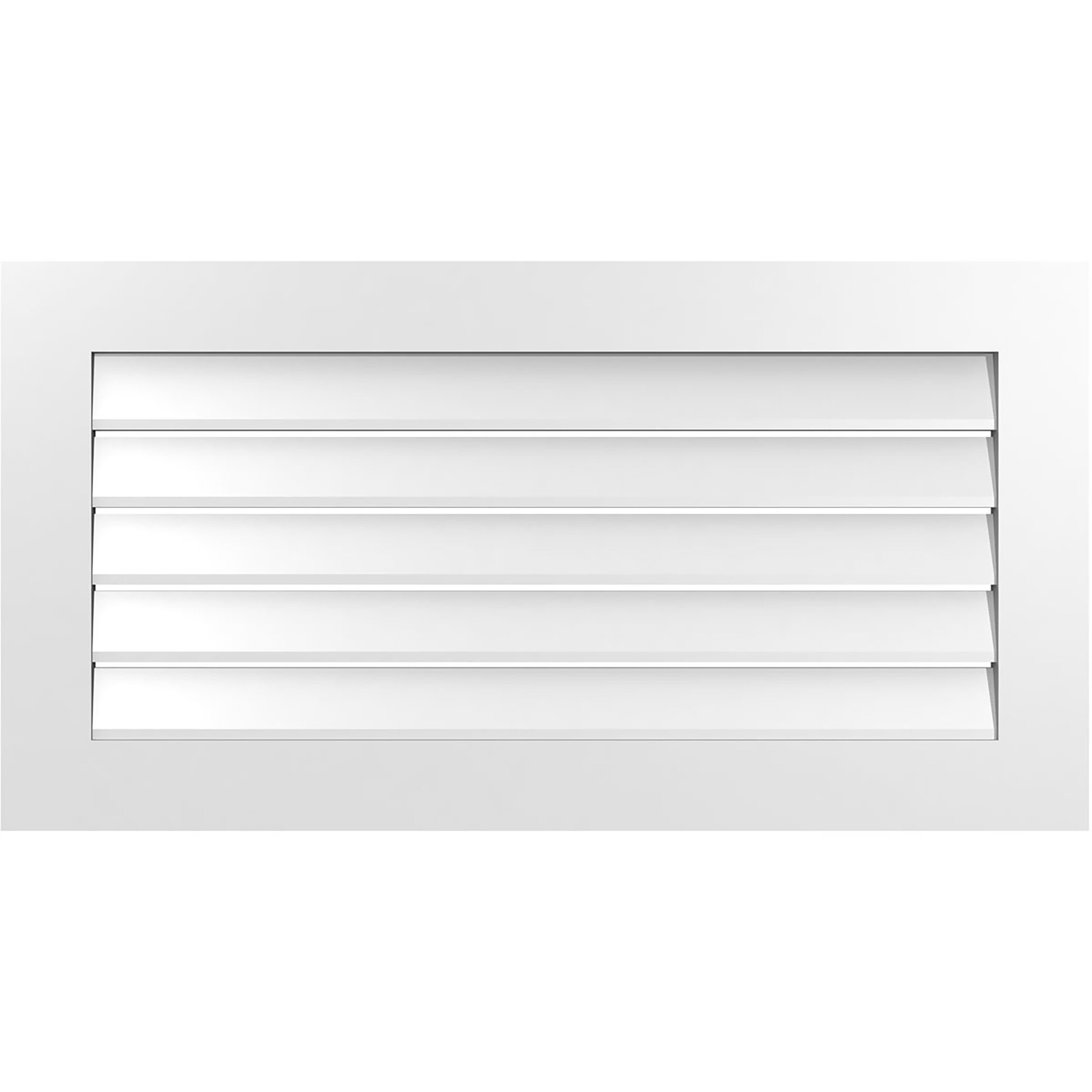 Ekena Millwork GVPVE42X2201SF 42-Inches x 22-Inches Off-white Rectangle PVC Gable Louver Vent