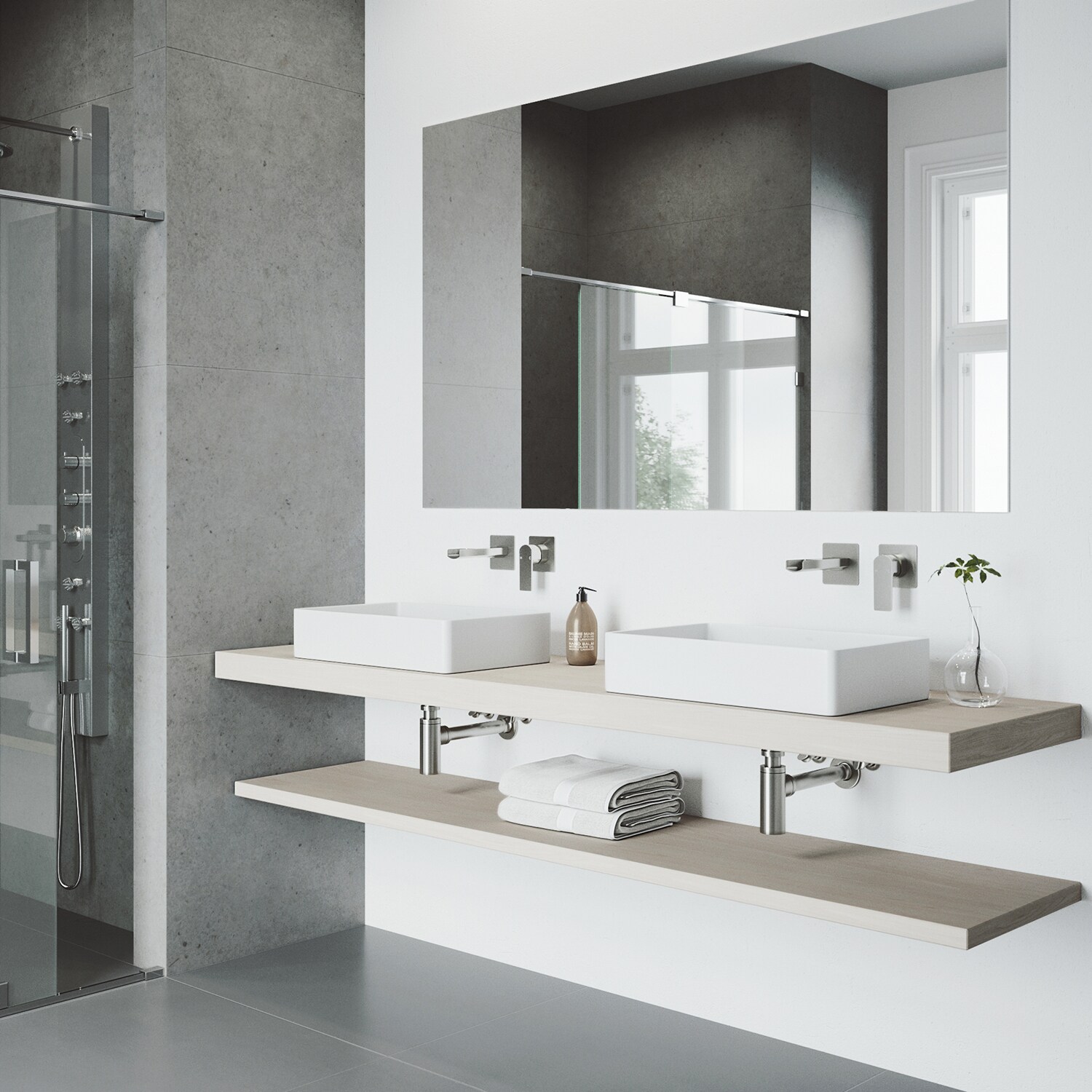 Modern Contemporary Black Nickel Wall Mounted Bathroom Faucet