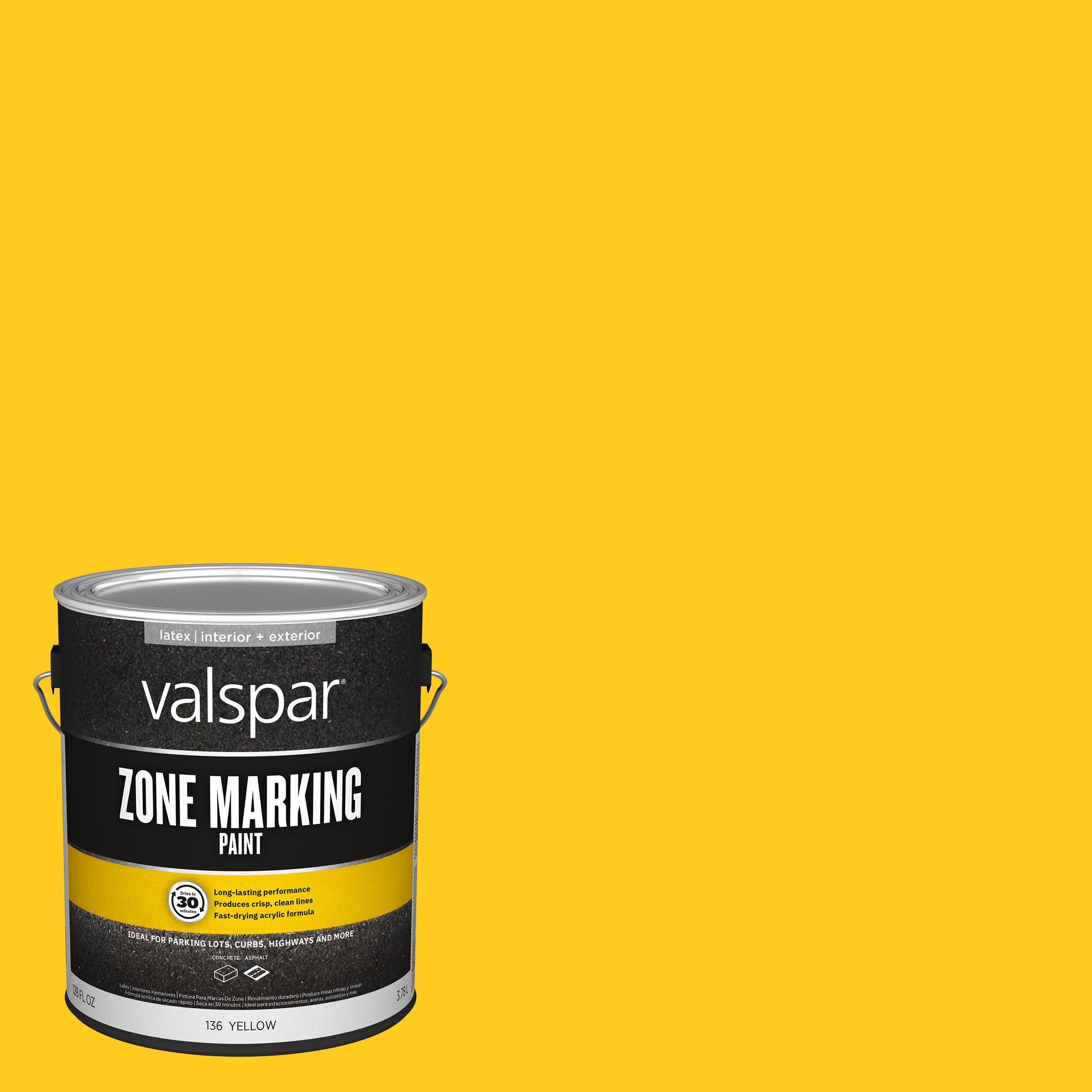 Valspar 024.0000136.007 Zone Yellow Latex Marking paint ( 1-gallon )