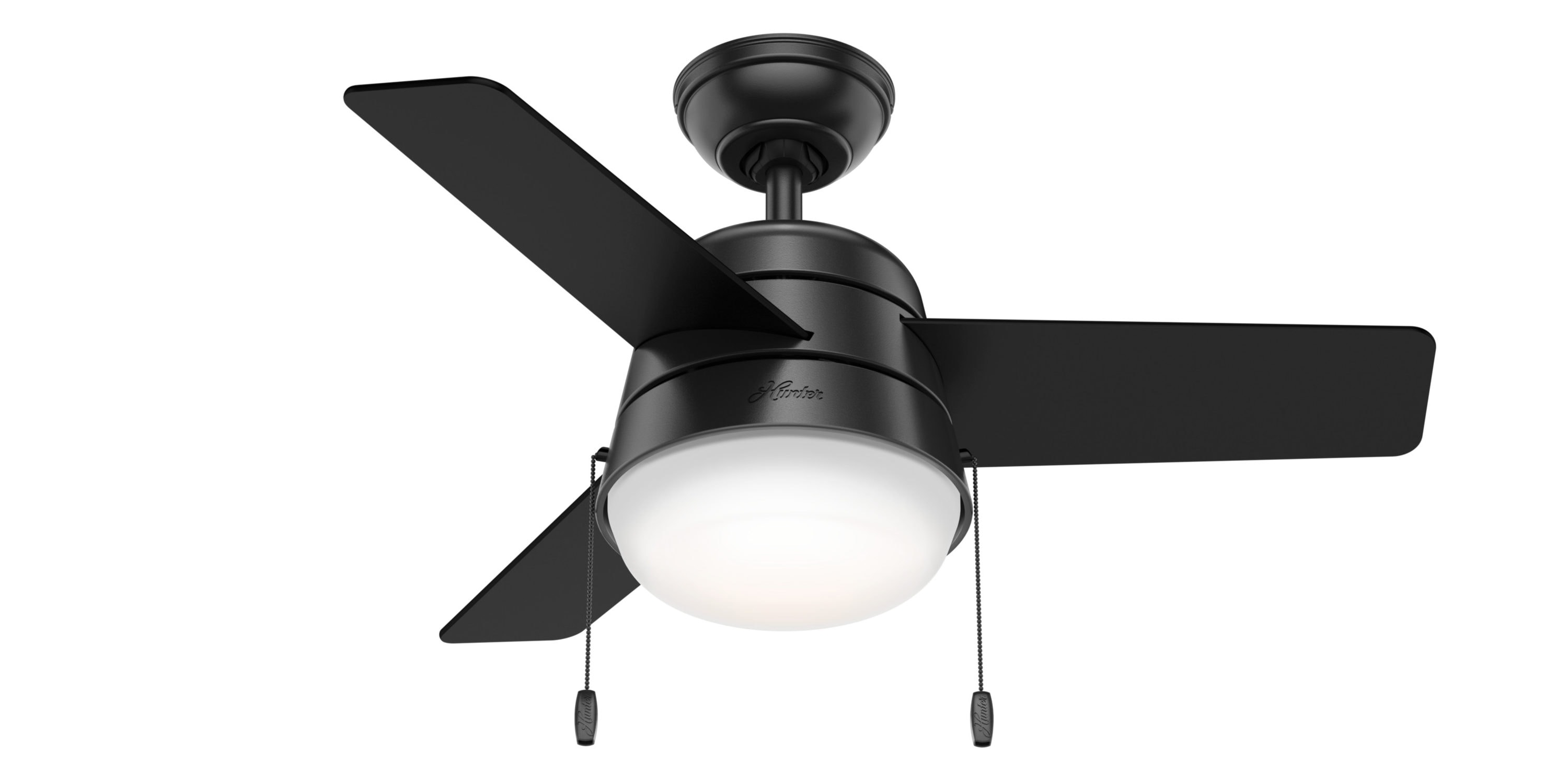 Spindleton 36'' Indoor Matte Black Ceiling Fan w/ Light Kit by Home Decor Coll. 