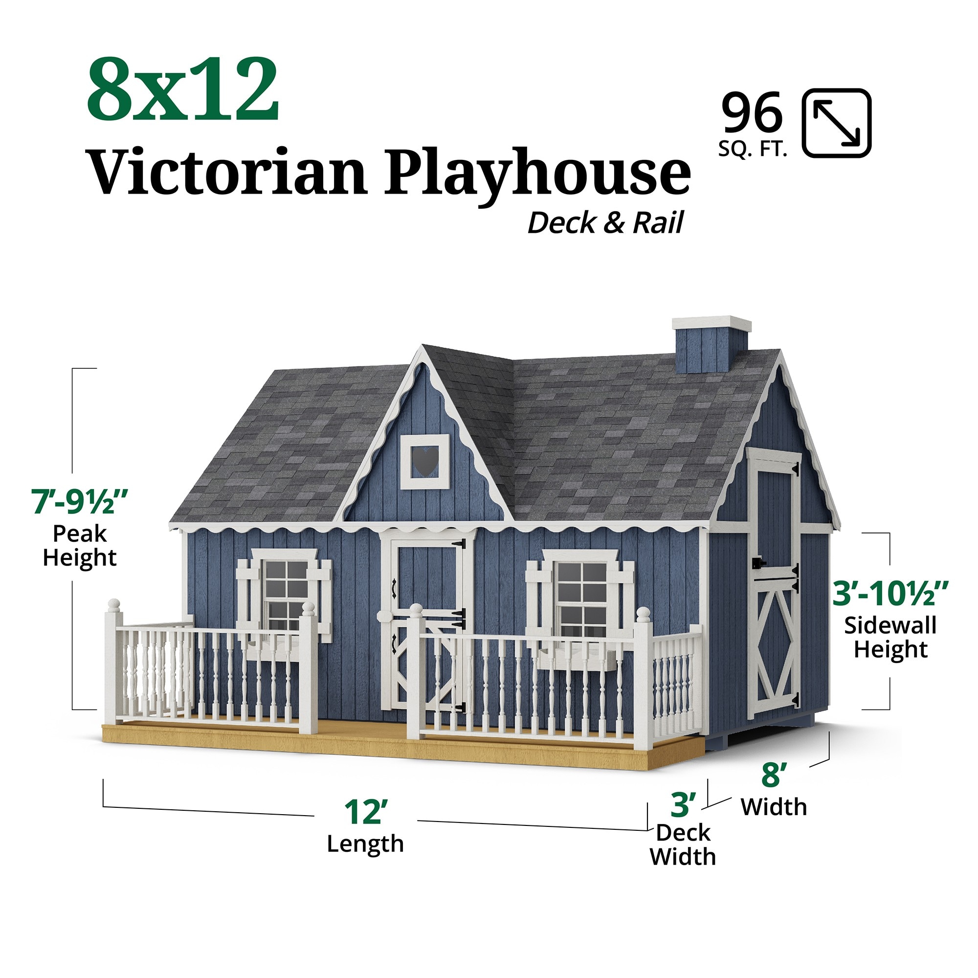 Little Cottage Co 8X12VP-PNK-FK-DR-LFT playhouses - View #3