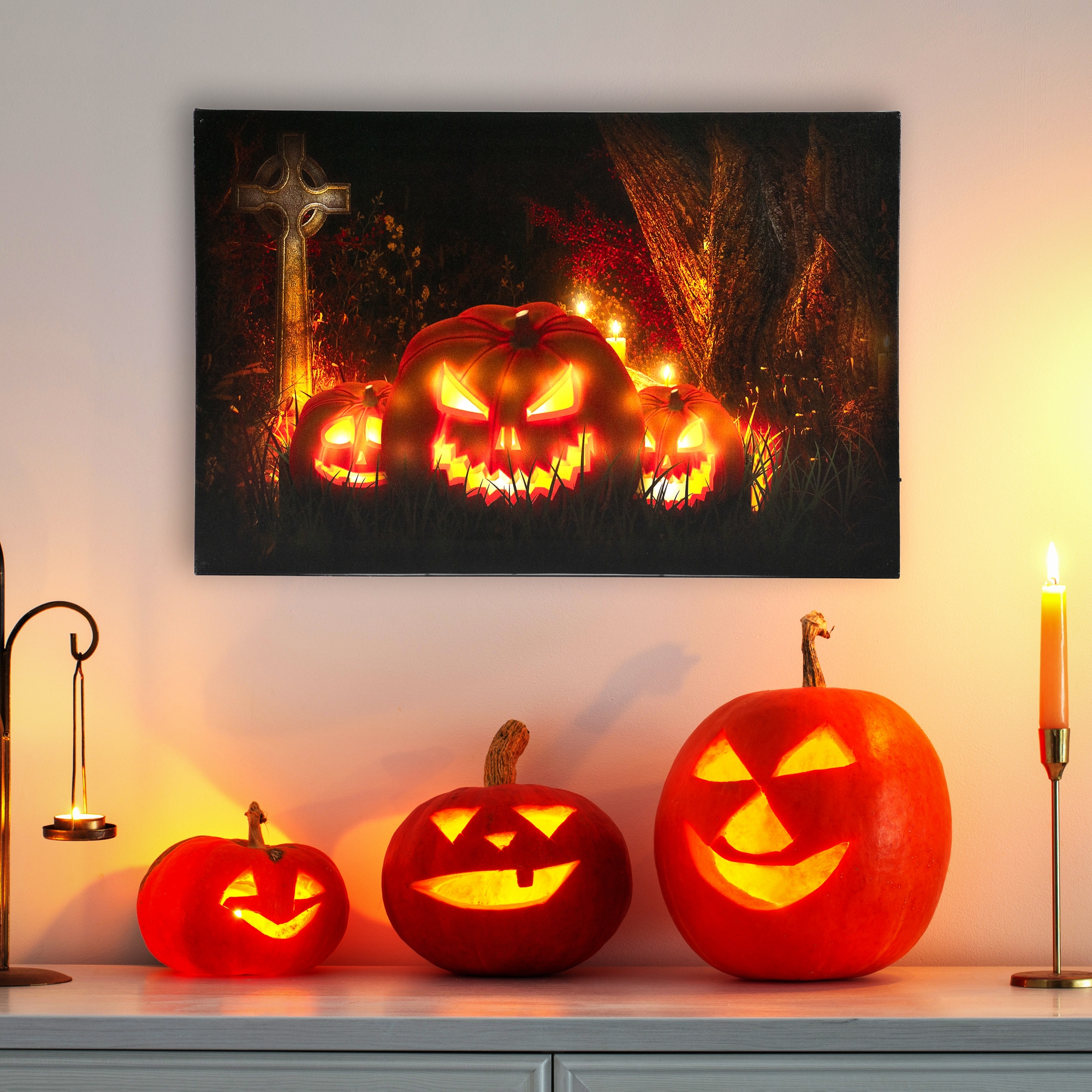 Northlight 32621280 15.75-in Hanging Lighted Jack-o-lantern Lantern