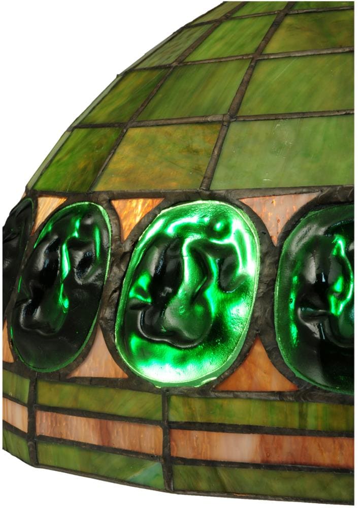 24" Mahogany Bronze Stained Glass Table Lamp