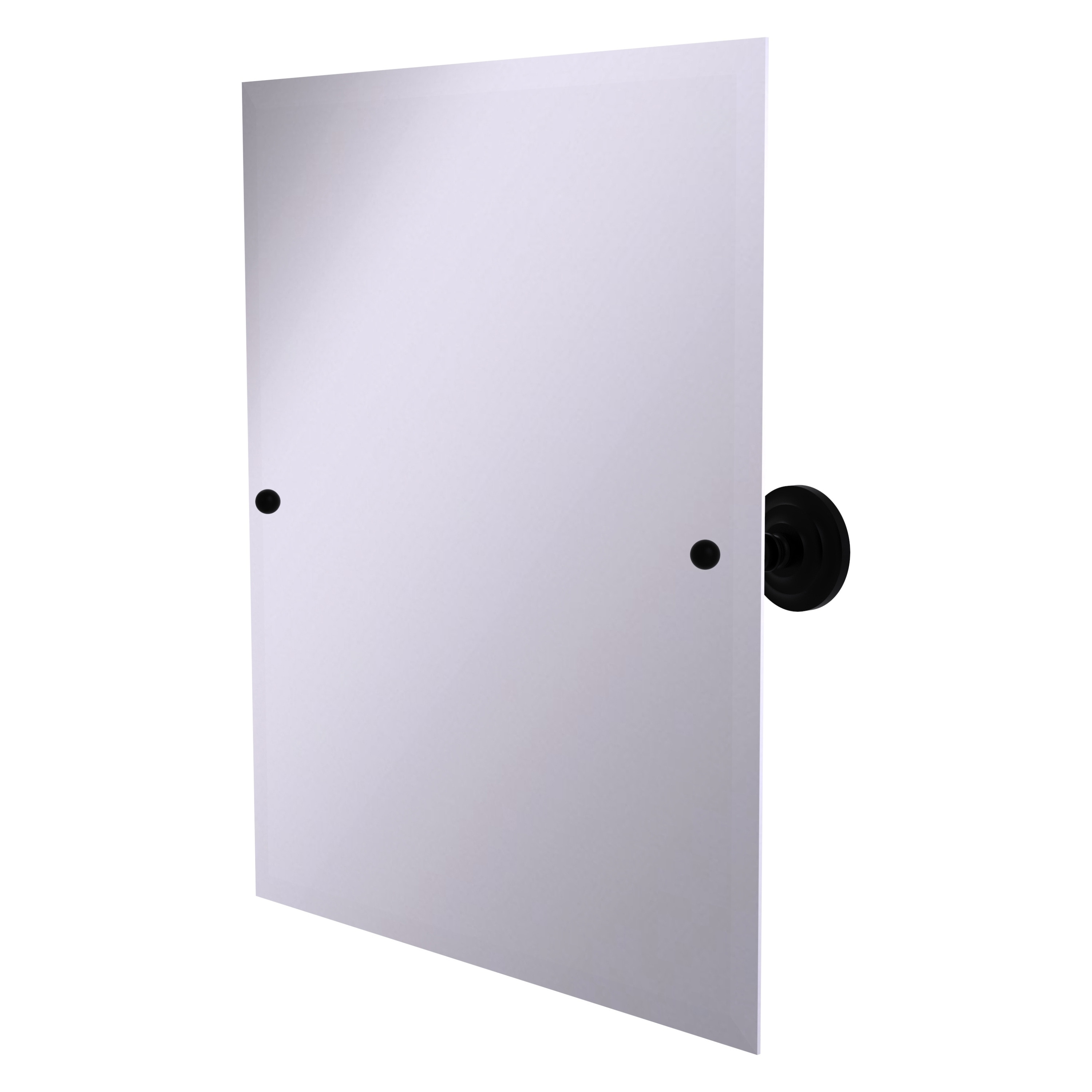 Allied Brass PQN-92-BKM Prestige Que New 21-Inches x 26-Inches Beveled Frameless Rectangle Tilting Bathroom Vanity Mirror ( Matte Black )