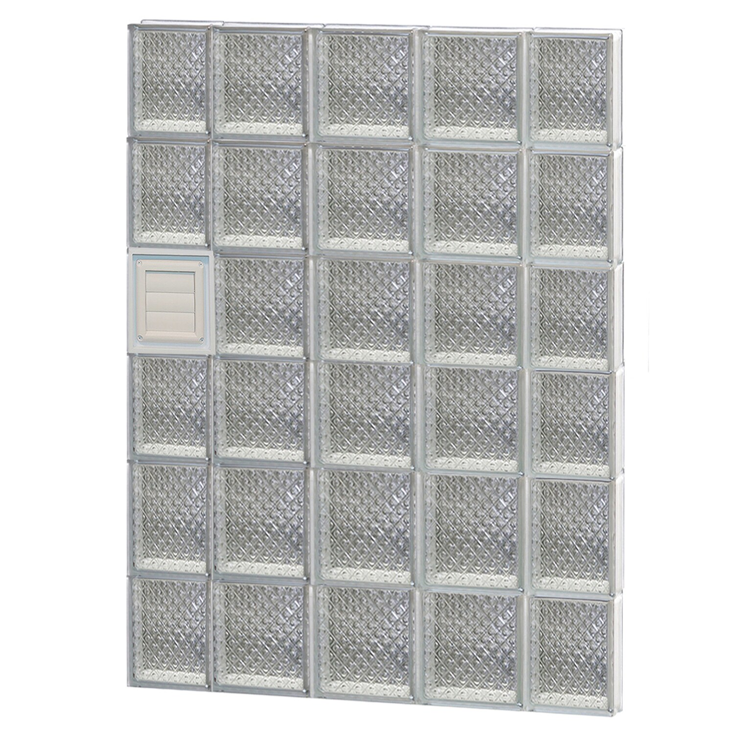 REDI2SET D3648DP Diamond Glass 34-3/4-in x 46-1/2-in Frameless Replacement Dryer vent Glass Block Window