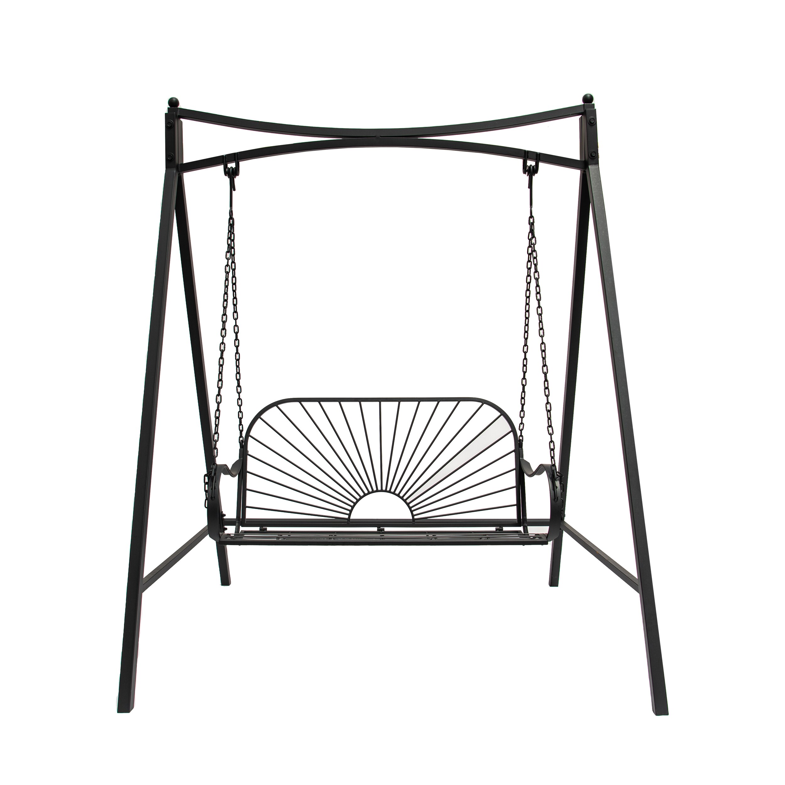 XBrand ALLSW1525BK 2 -person Black Iron Outdoor Swing
