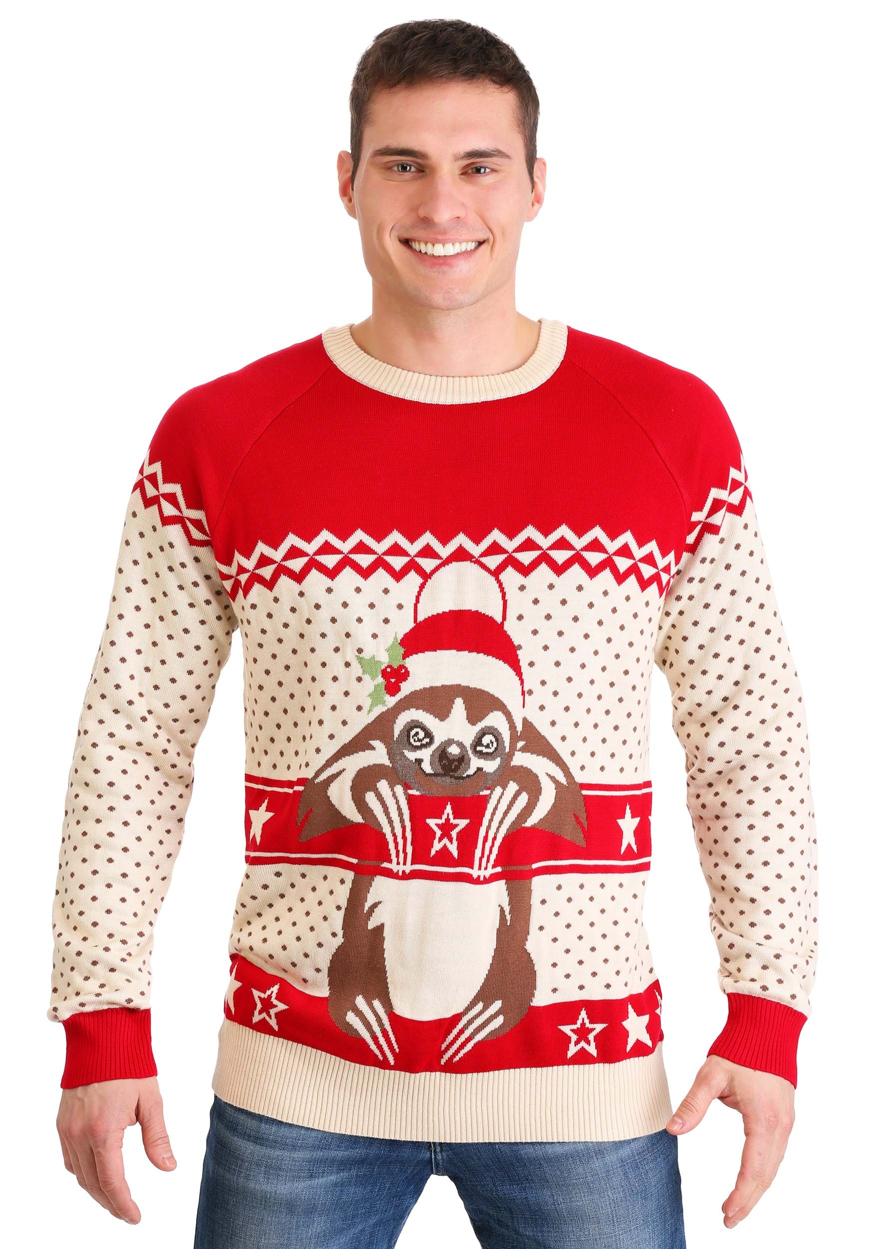 HalloweenCostumes.com FUN0640AD-S FUN Wear Sloth Ugly Christmas Sweater for Adults Small