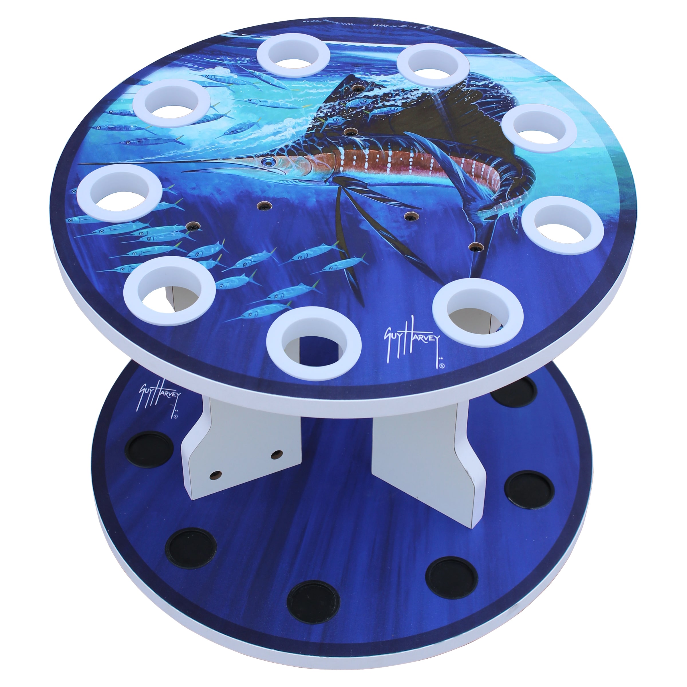 Guy Harvey 60-4001 Fishing Rod Floor Rack Fishing storage cabinet