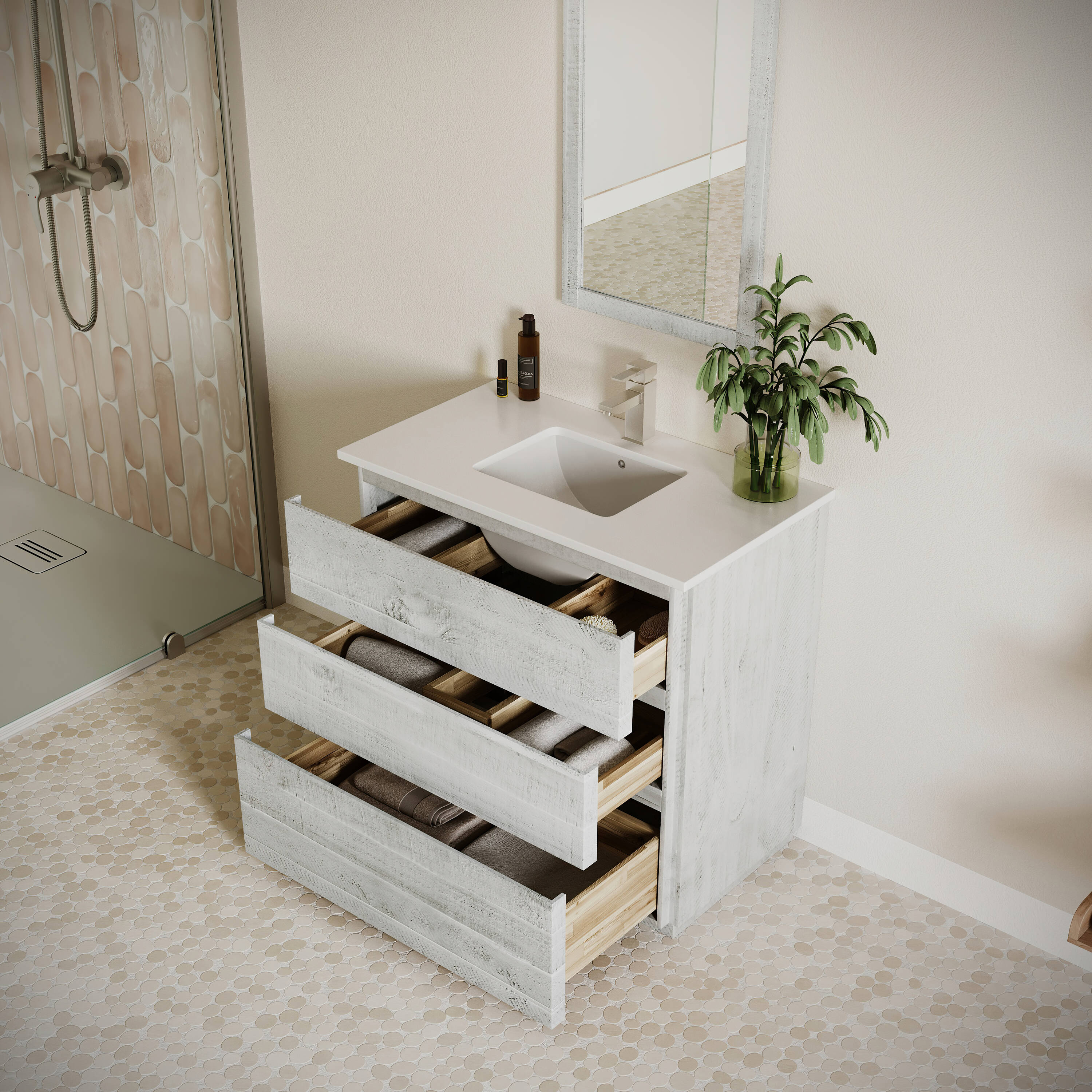 Fresca FCB3136RWH-FC-CWH-U Bath-Vanity-Combo - View #3