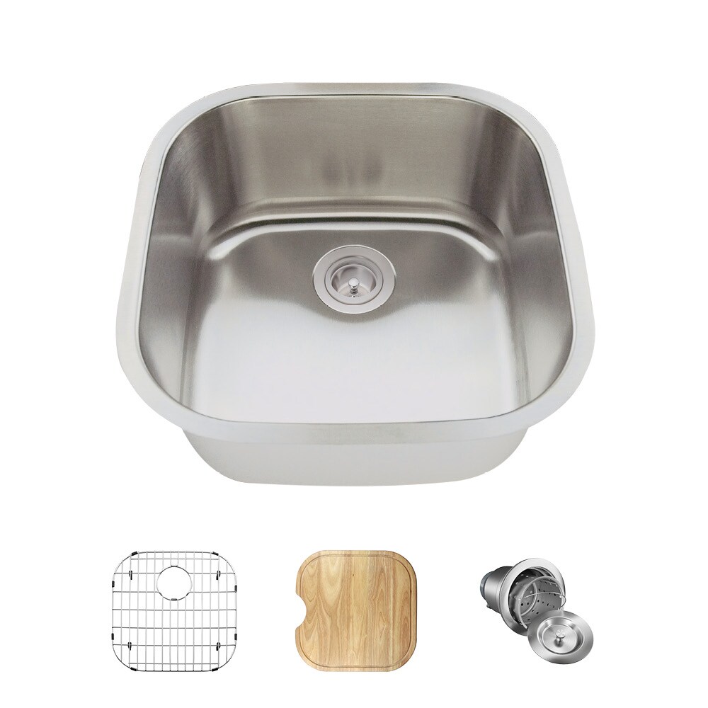 MR Direct Undermount 20-in x 20-in Stainless Steel Single Bowl Kitchen ...