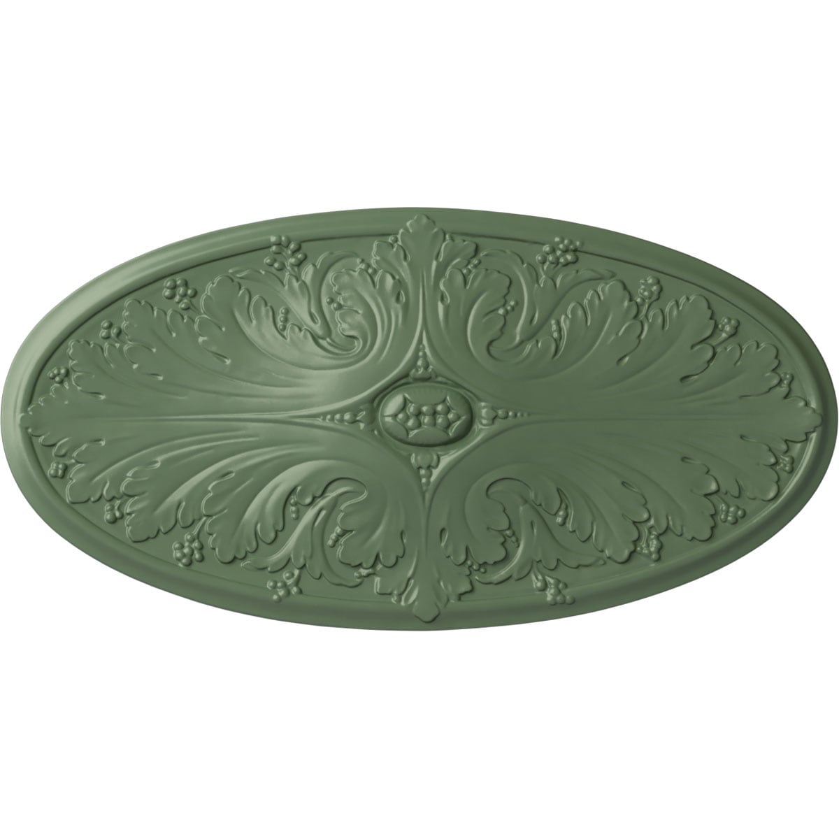 Ekena Millwork CM24X12MAAGF Madrid 12.5-in W x 24.75-in L Painted Athenian Green Polyurethane Whole Ceiling Medallion