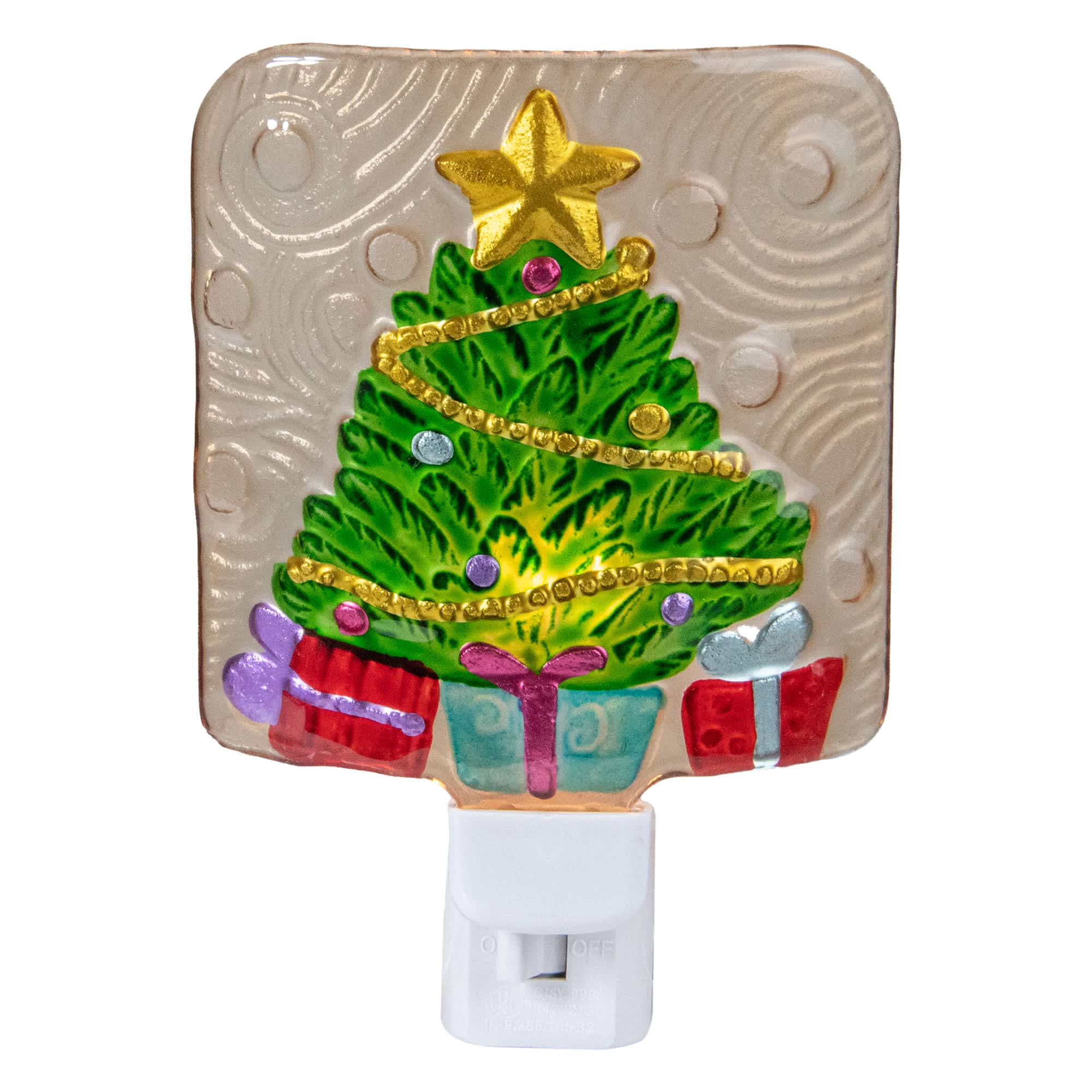 Northlight Decorated Christmas Tree with Gifts Glass Night Light - 4 inch