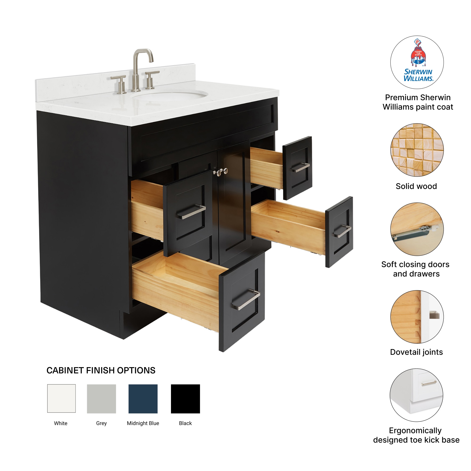 ARIEL F042SCQOVOBLK Bath-Vanity-Combo - View #4