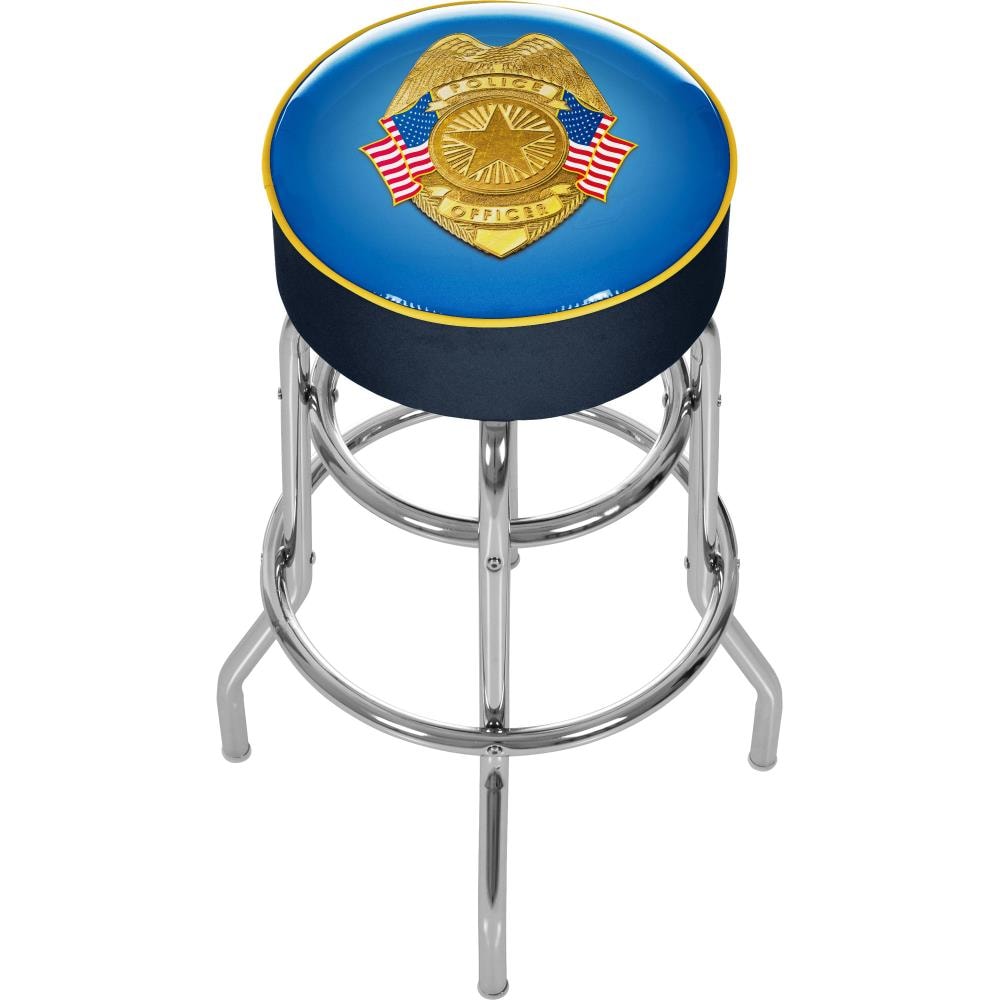 Trademark Gameroom PO1000 Bar Stools Chrome Bar height Upholstered Swivel Metal Backless Bar Stool