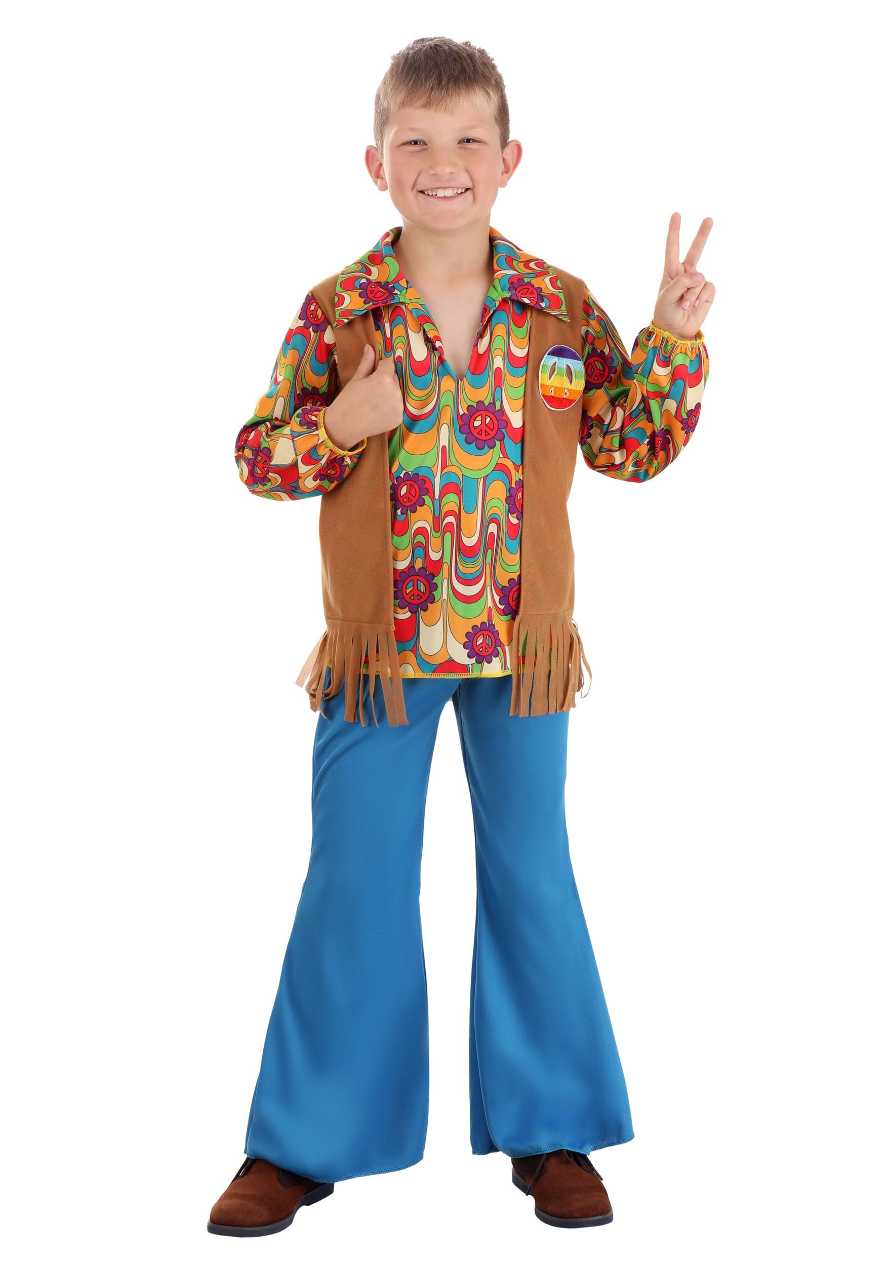 HalloweenCostumes.com FUN4231CH FUN Costumes Kid's Woodstock Hippie Costume Small