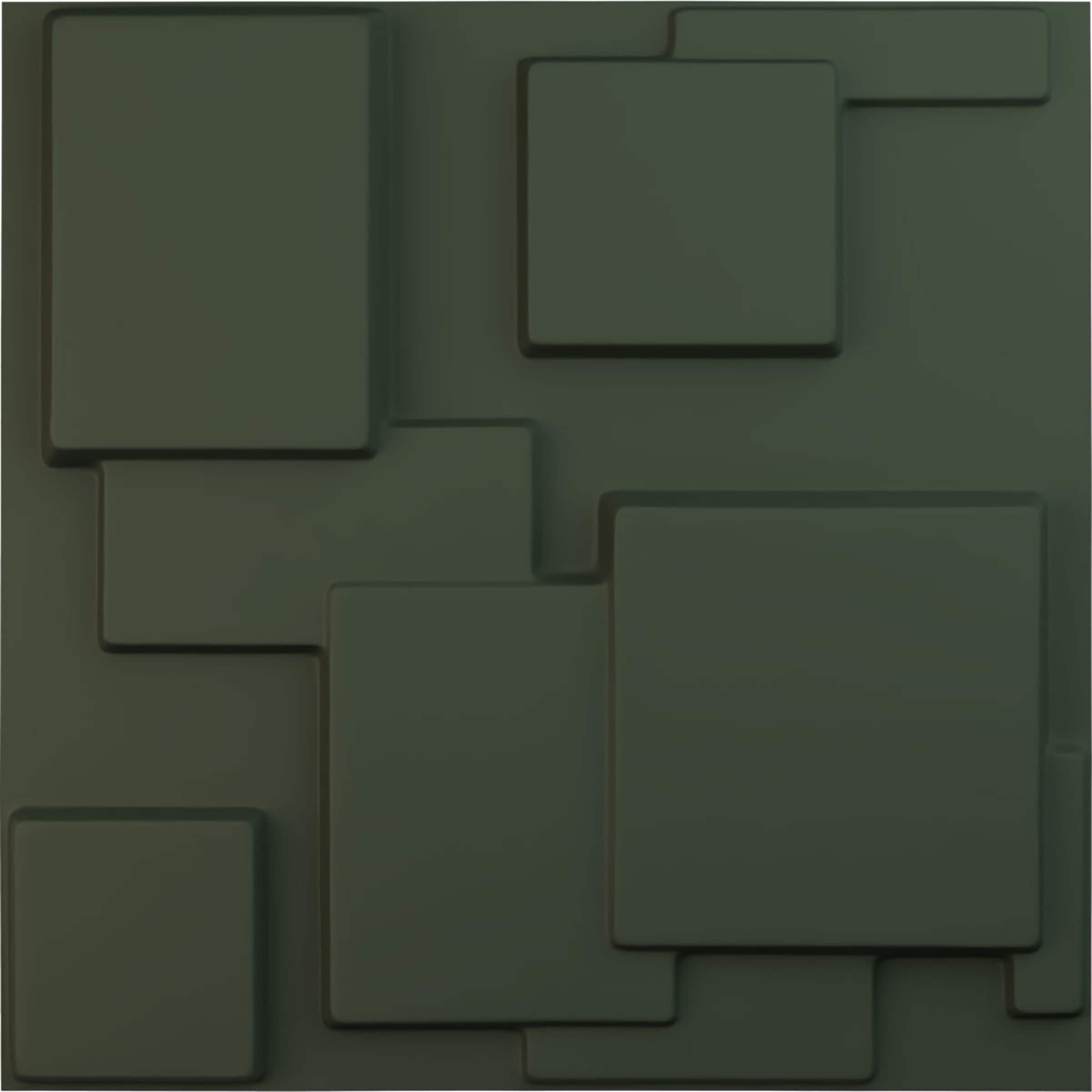 Ekena Millwork WP20X20GOGHC-CASE-12 19-5/8-in x 19-5/8-in Embossed Paintable/Stainable Green PVC Wall Panel ( 12 -Pack, Covers 32.04-sq ft )