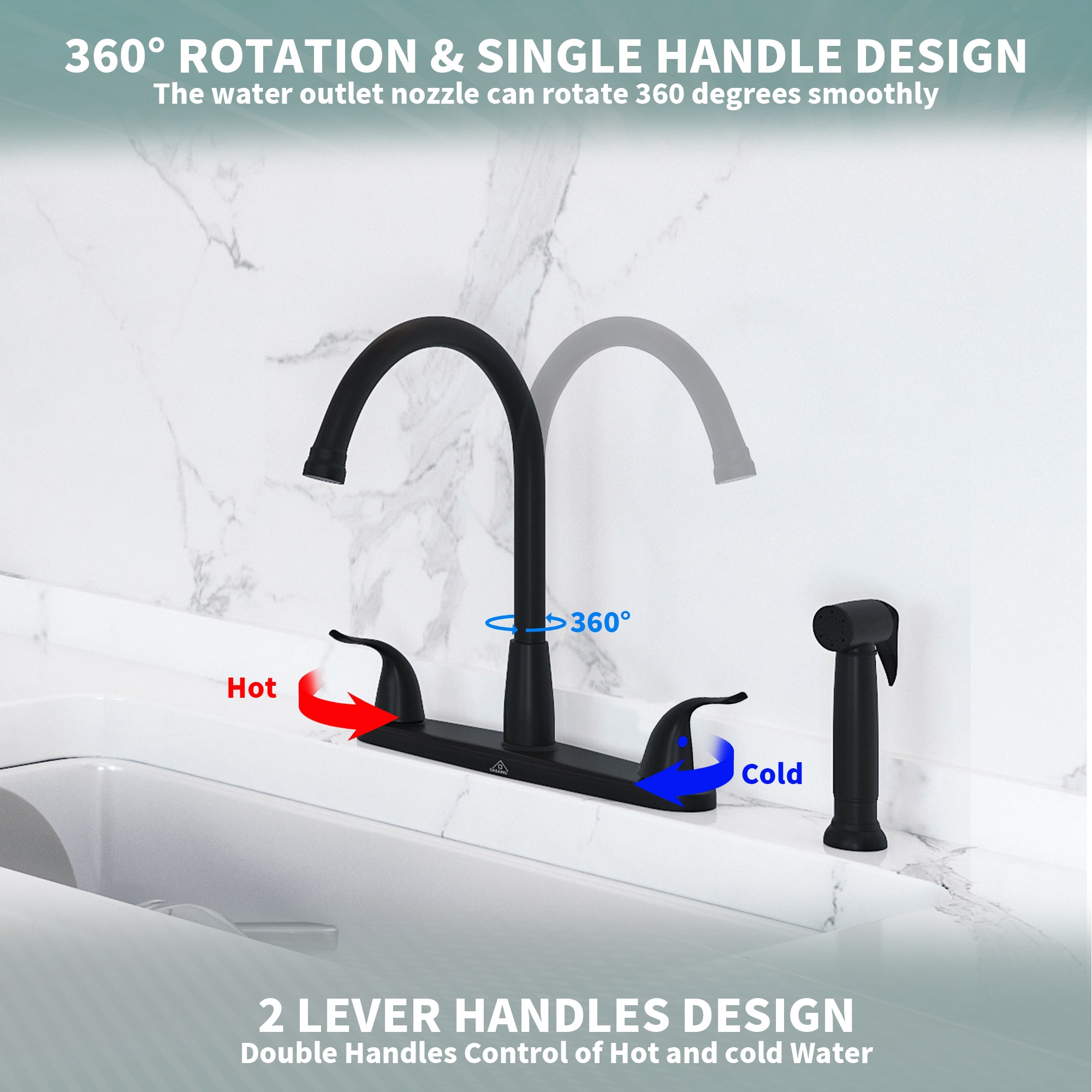 Mondawe MO-DT89001MB Kitchen-Faucets - View #6