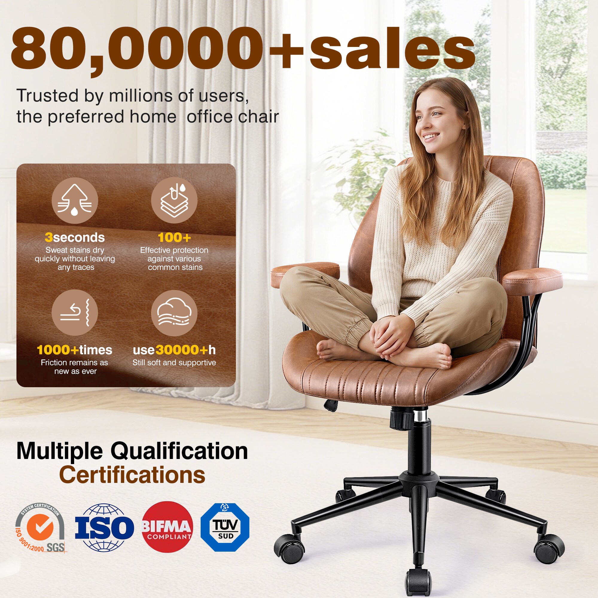 KERDOM 2014-BROWN Office-Chairs - View #3