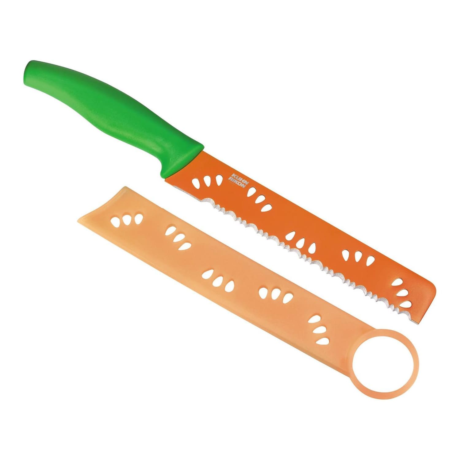 Kuhn Rikon  Melon Knife For Cantaloupe Watermelon and Fruit 8Inch Orange