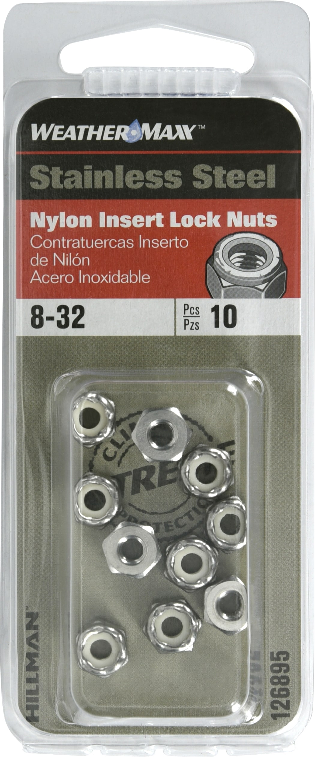 HEX NUT 8-32 PACK OF 25 STAINLESS STEEL 