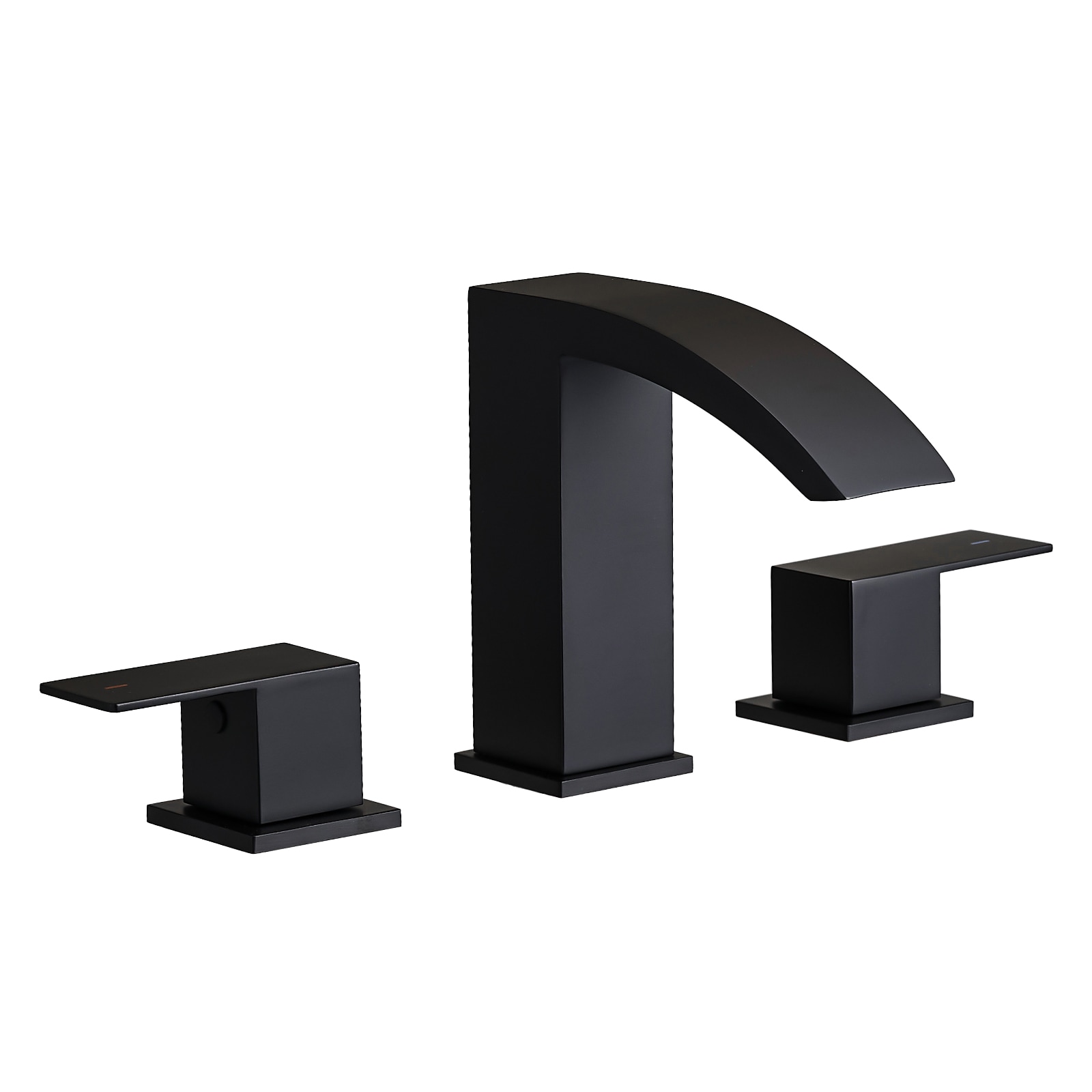 GLANZEND - Black Widespread 8-in 2 Handle Vanity Bathroom Sink Faucet Supply Lines