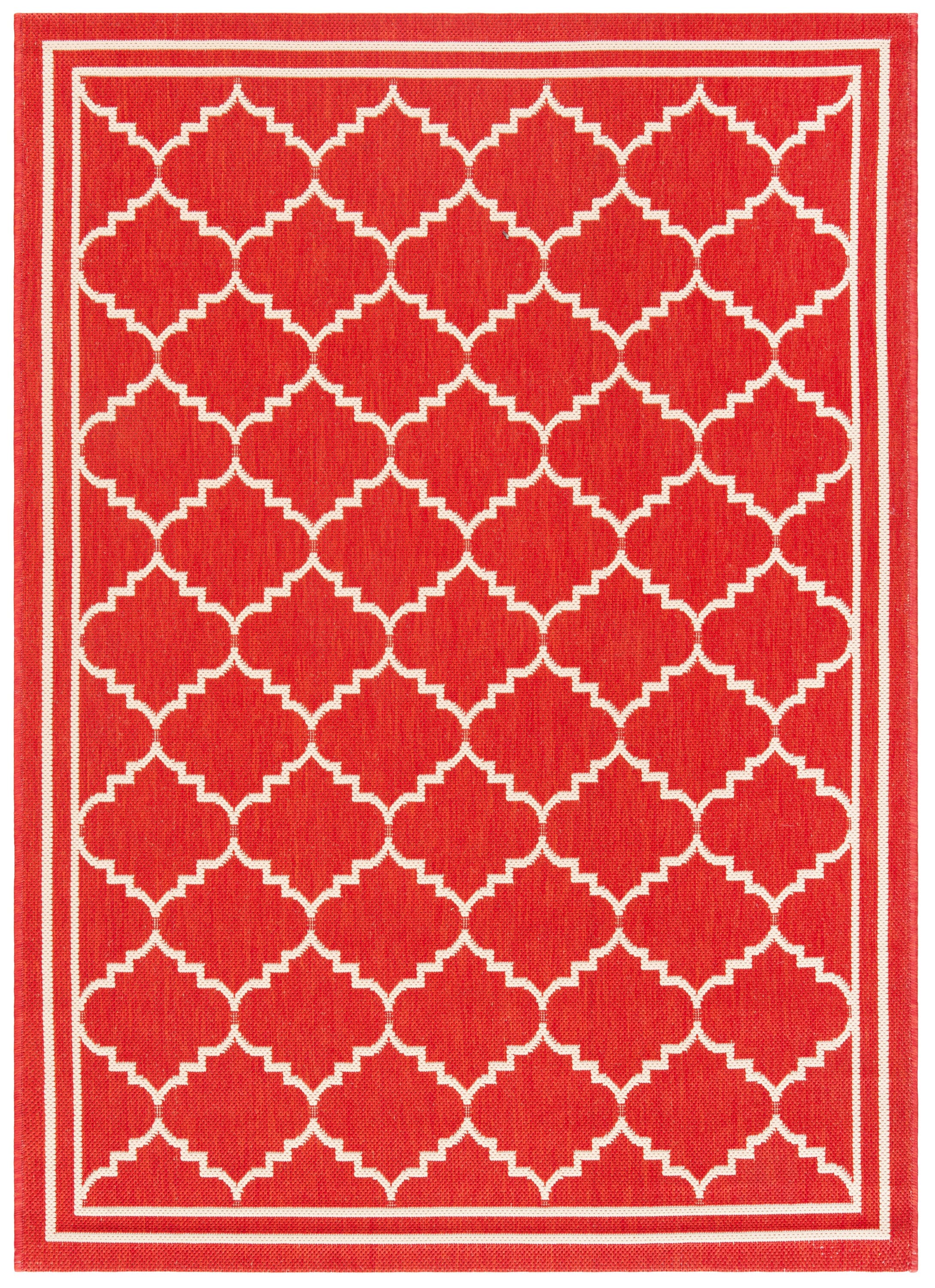 Courtyard 6889-248 Red Beige 3 X 5 Area Rug