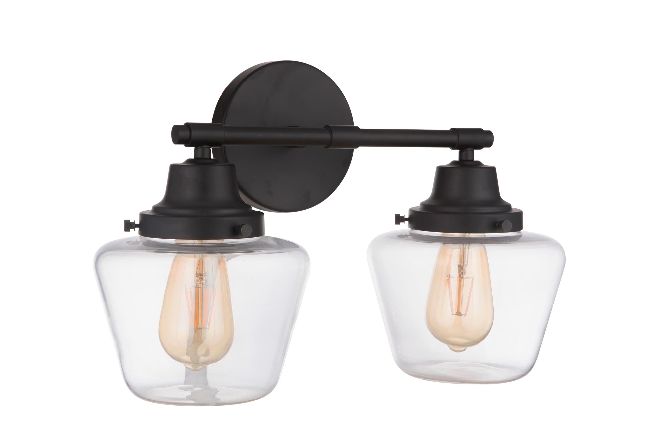Essex 17.5" Polished Nickel 2-Light Vanity with Clear Glass Shades