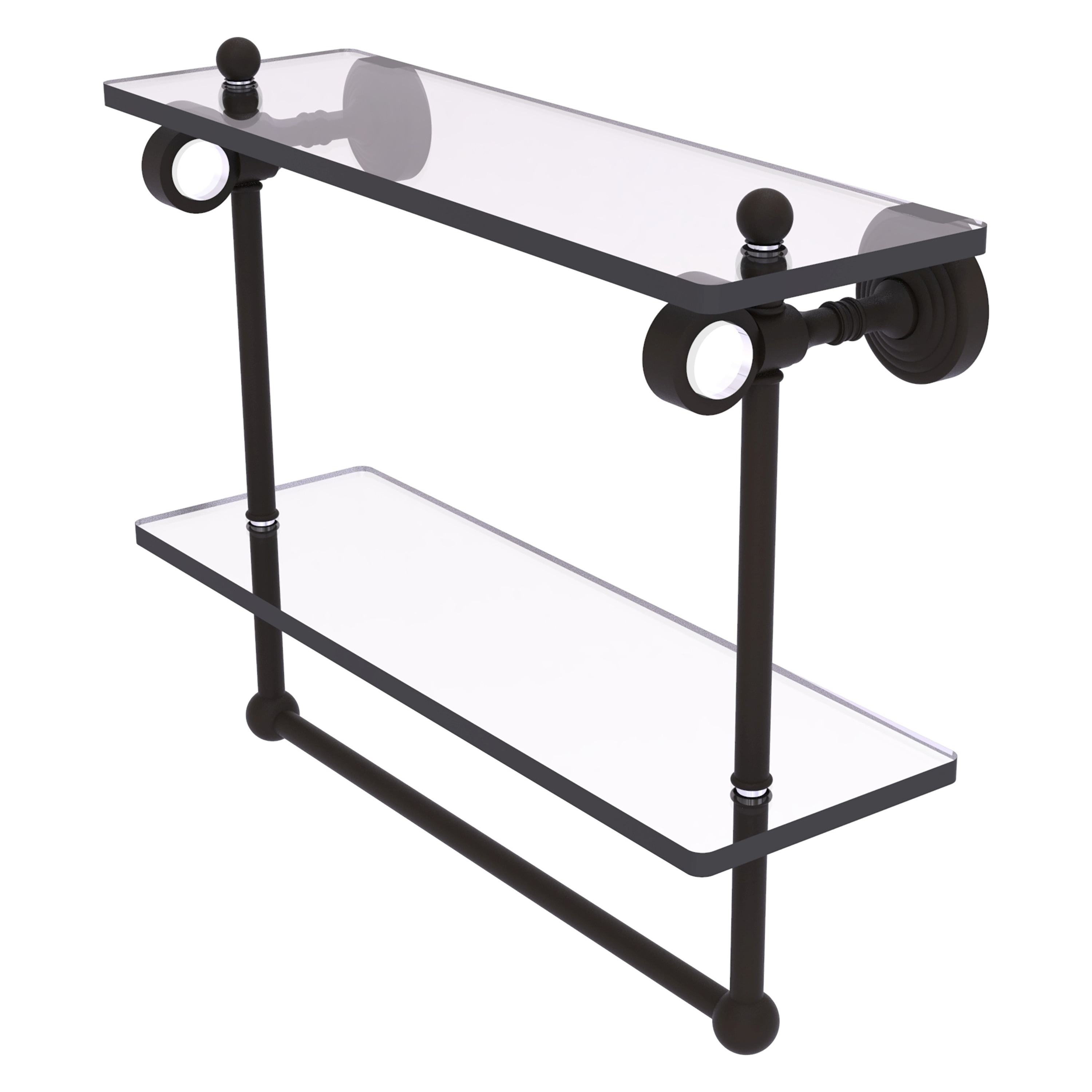 Allied Brass PG-2TB-16-ORB Pacific Grove Oil Rubbed Bronze 2 -Tier Wall mount Bathroom Shelf ( 16-in x 13-in x 5-in )