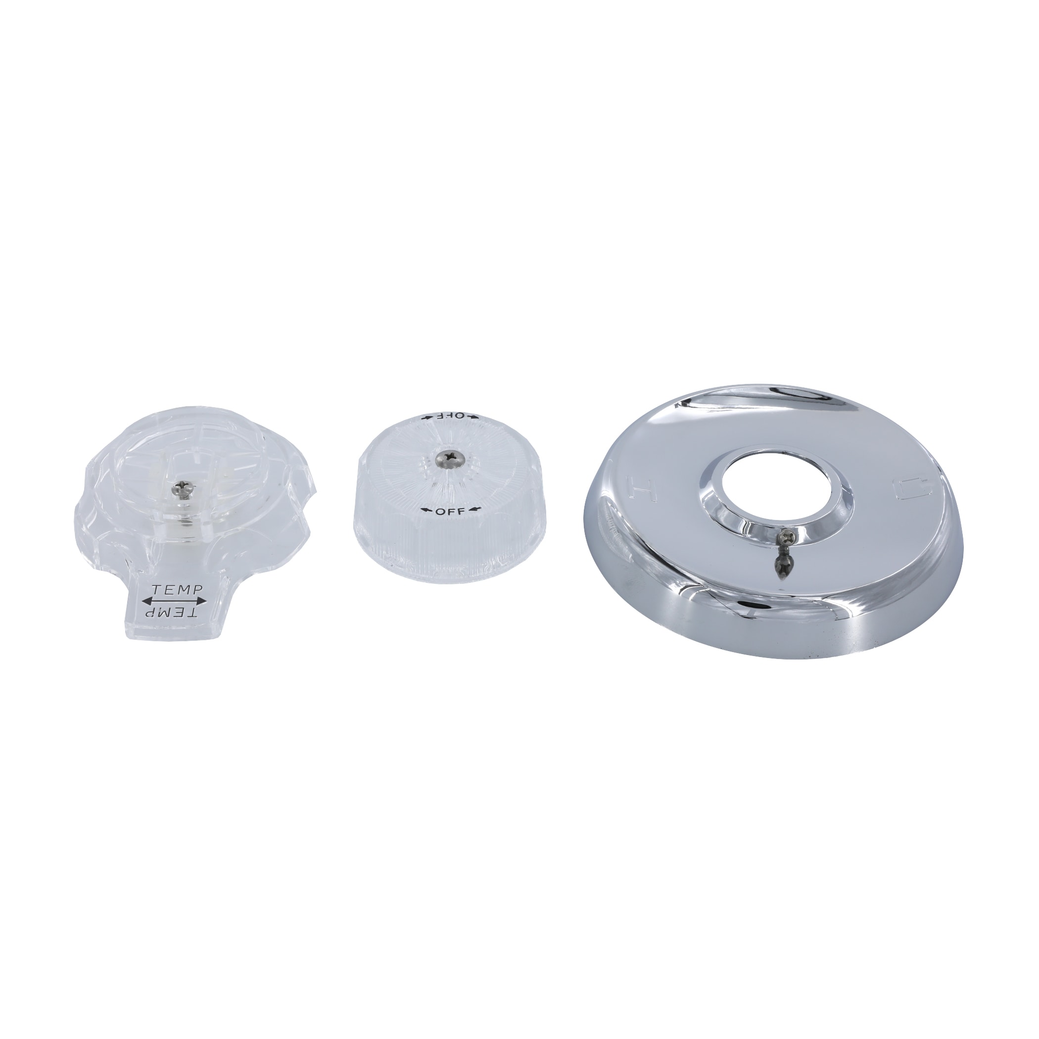 Chrome 4.5" Lavatory Trim Kit with Clear Knob