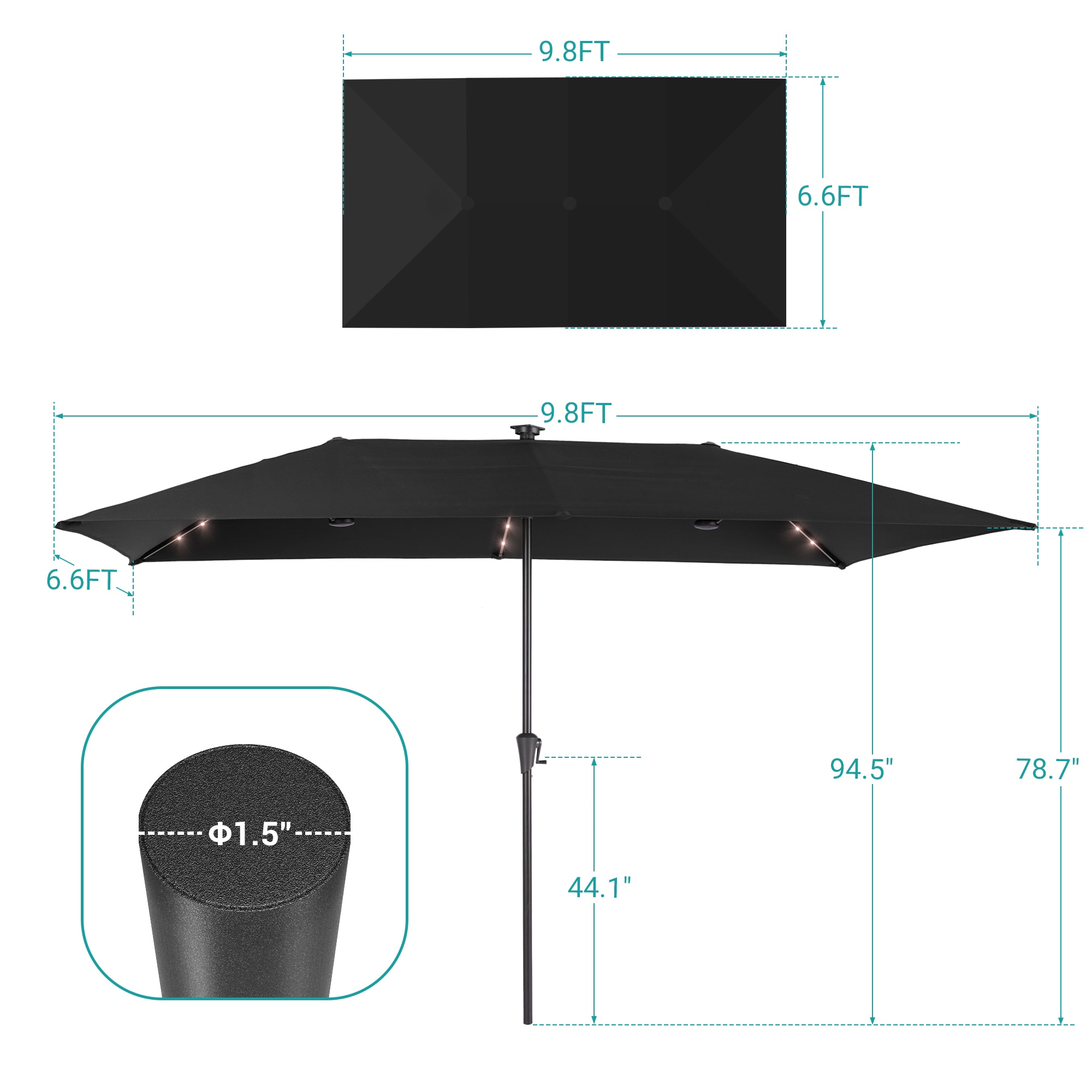 Sonkuki SD-TJLED10BK Umbrellas-2 - View #3