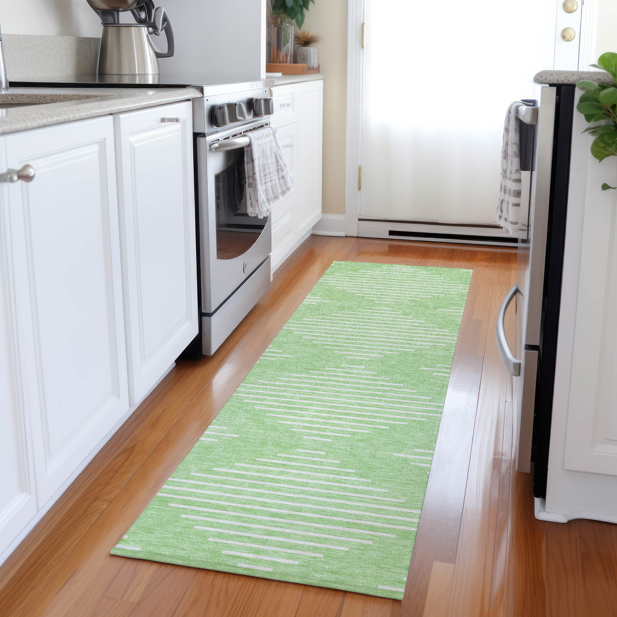Addison Rugs ACN1016MZ2X8 Chantille ACN1016MZ 2 x 7 (ft) Polyester Mint Rectangular Indoor/Outdoor Geometric Machine washable Runner rug
