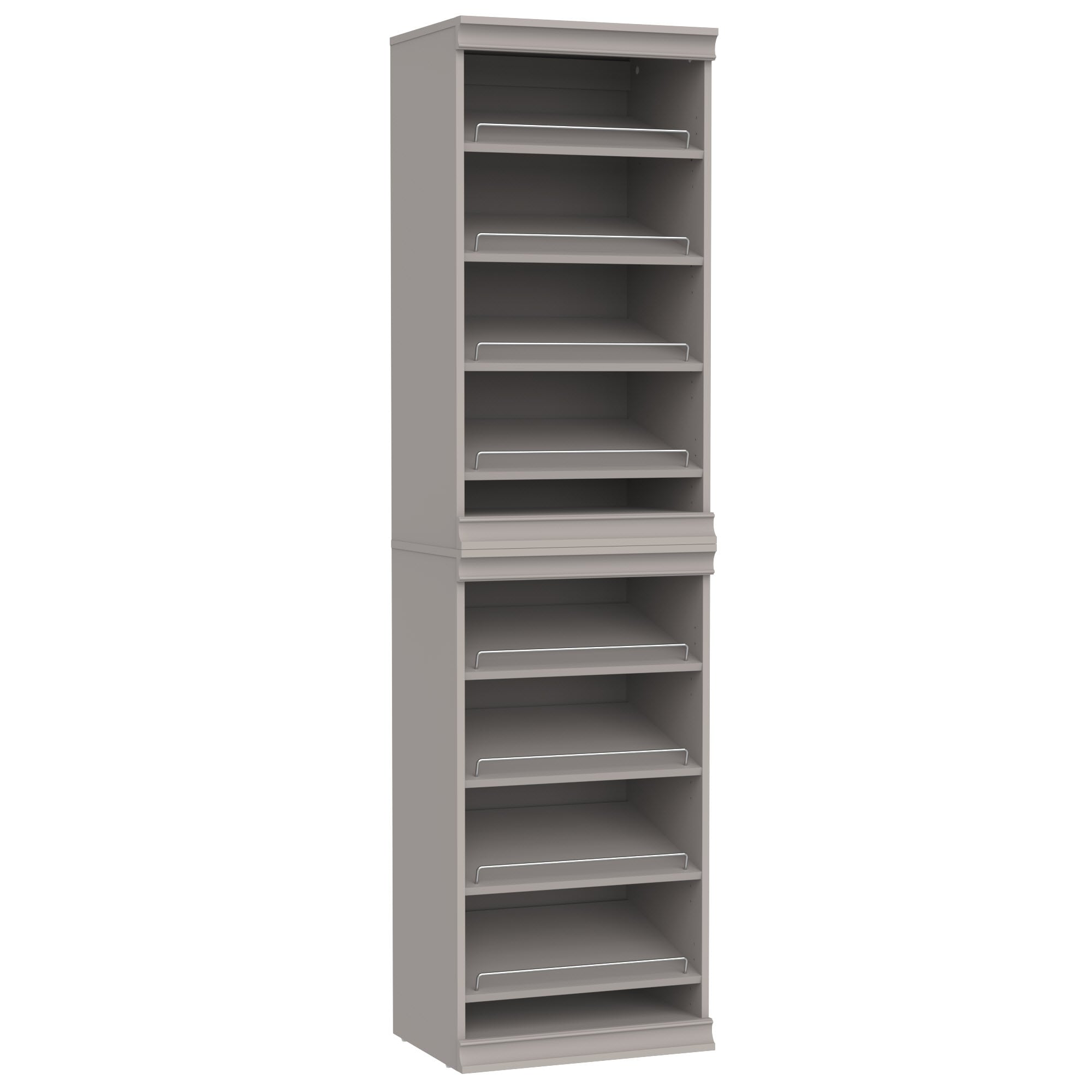 ClosetMaid 10000-04842 Modular Storage 1.78-Feet to 1.78-Feet W x 6.7-Feet H Taupe Solid Shelving Wood Closet System