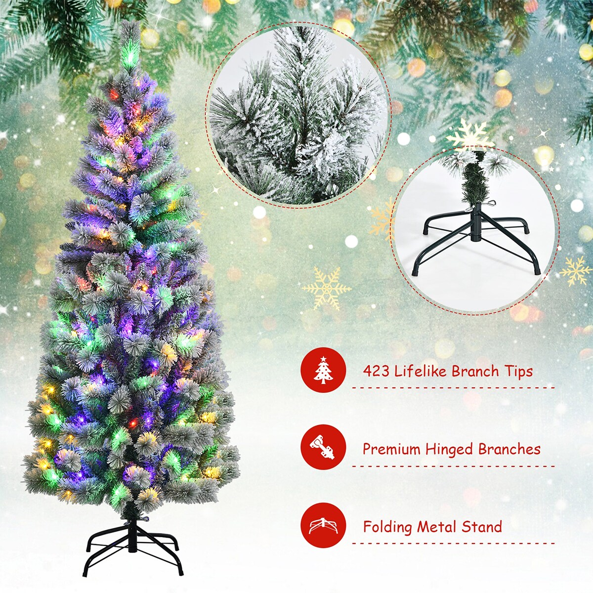 Fortumia 6' Christmas Tree with LED Lights and Remote Control
