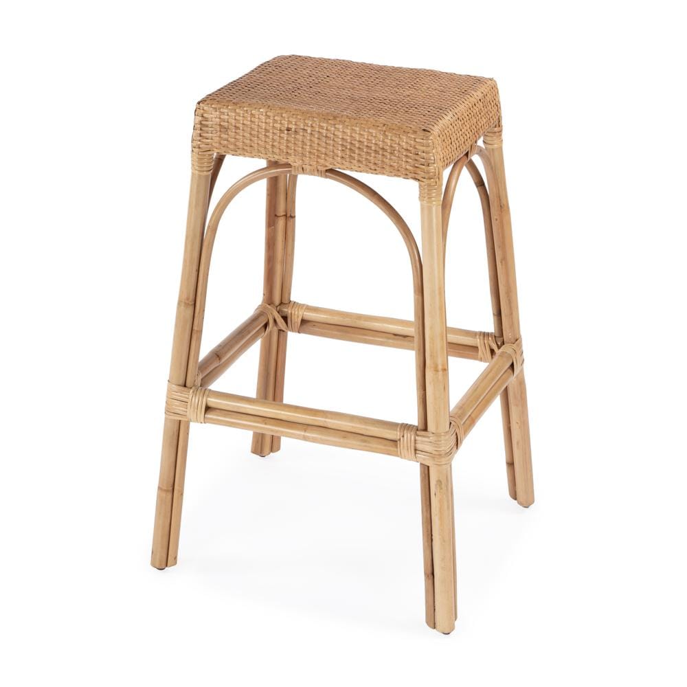 Butler Specialty 5604404 Robias Rectangular Rattan 30 Bar Stool Natural
