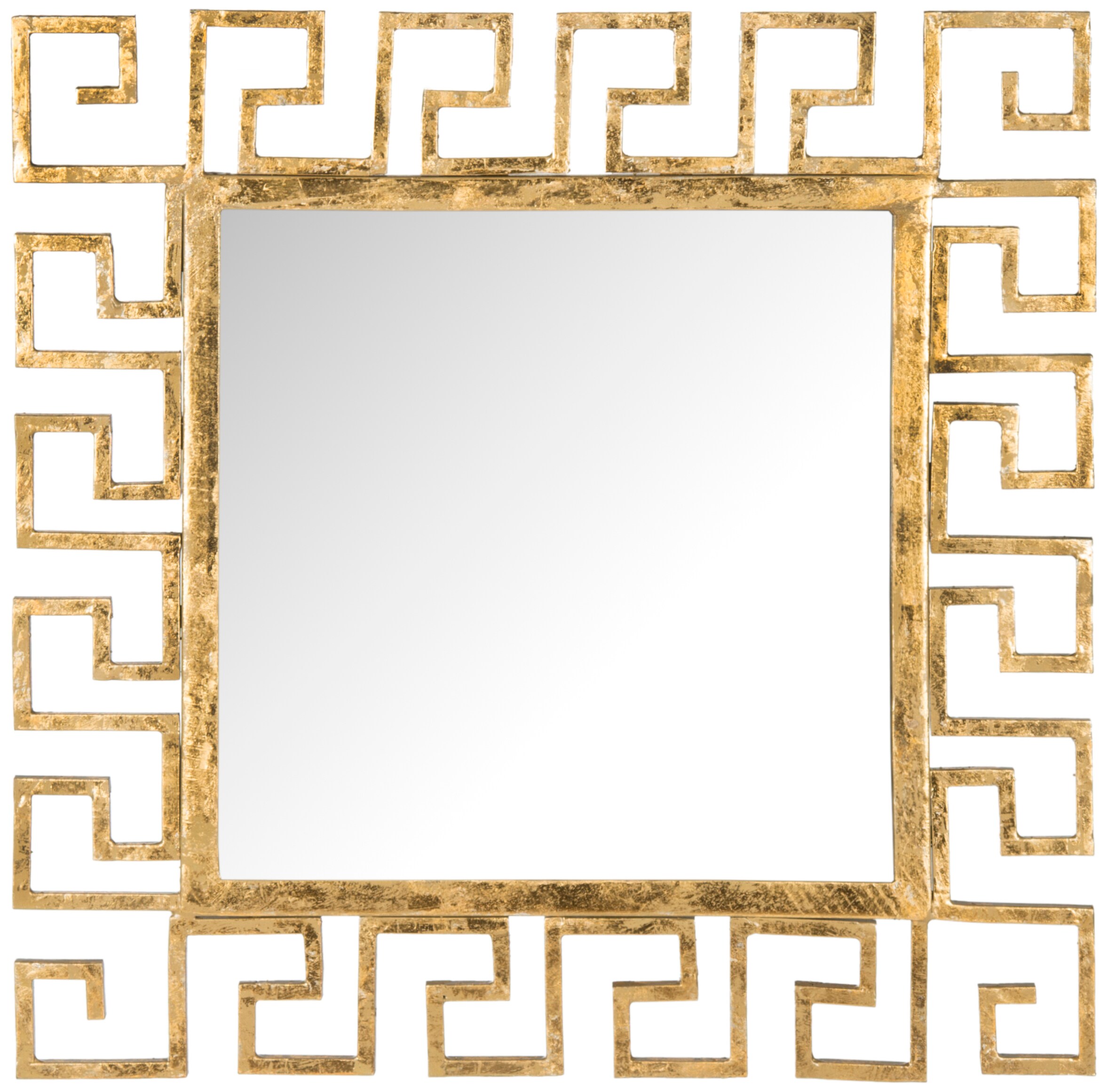 Safavieh Calliope Greek Key 23-in W x 23-in H Square Antique Gold Polished  Wall Mirror in the Mirrors department at