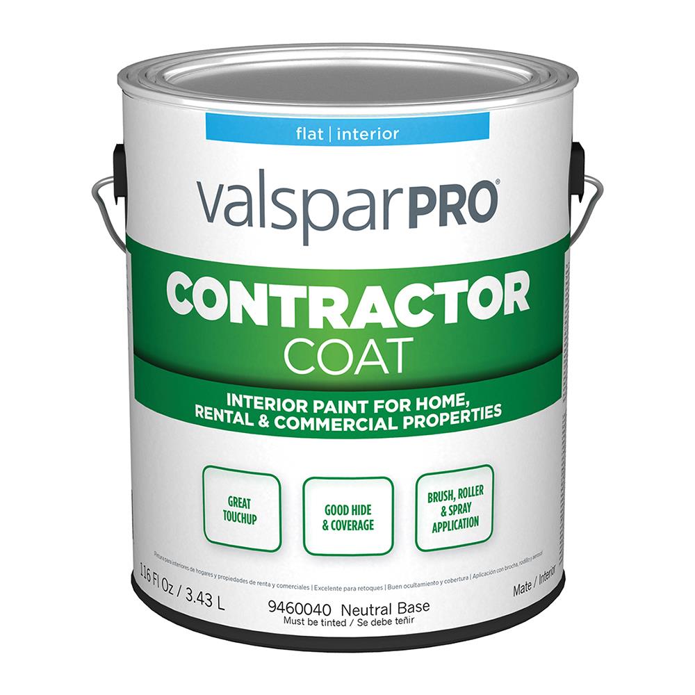 Valspar 007.0460040.007 Pro Contractor Coat Flat White Tintable Latex Interior Paint ( 1-gallon )
