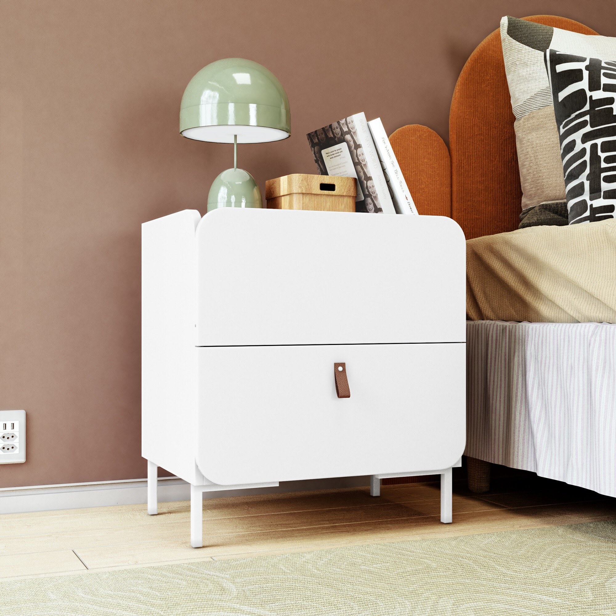 Manhattan Comfort 2-NS-319AMC86 White Nightstand
