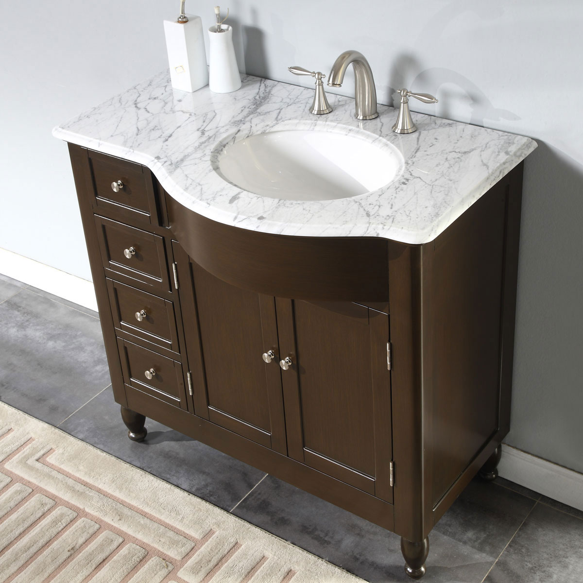 Silkroad Exclusive HYP-0902-WM-UWC-95 Bath-Vanity-Combo - View #9