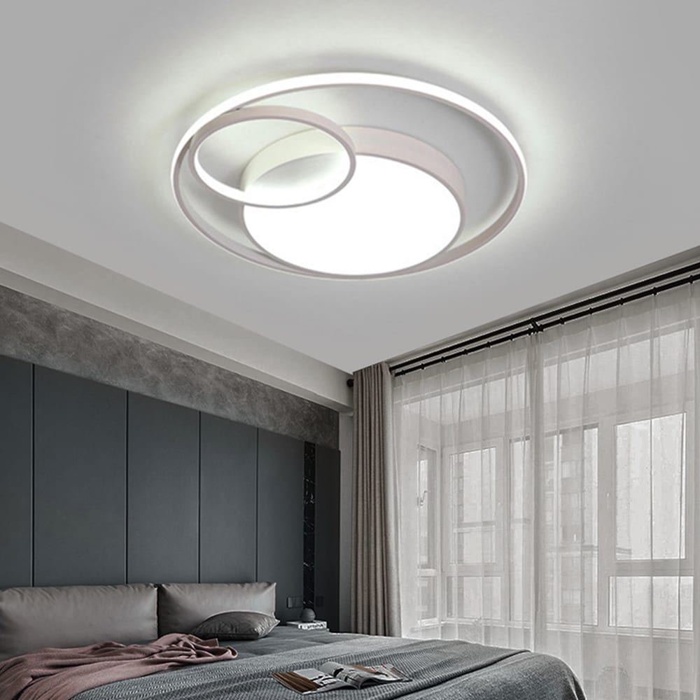 Oukaning HG-ZTCYT-3271 1 -Light 18.9-in Brushed White Integrated LED Flush Mount Light
