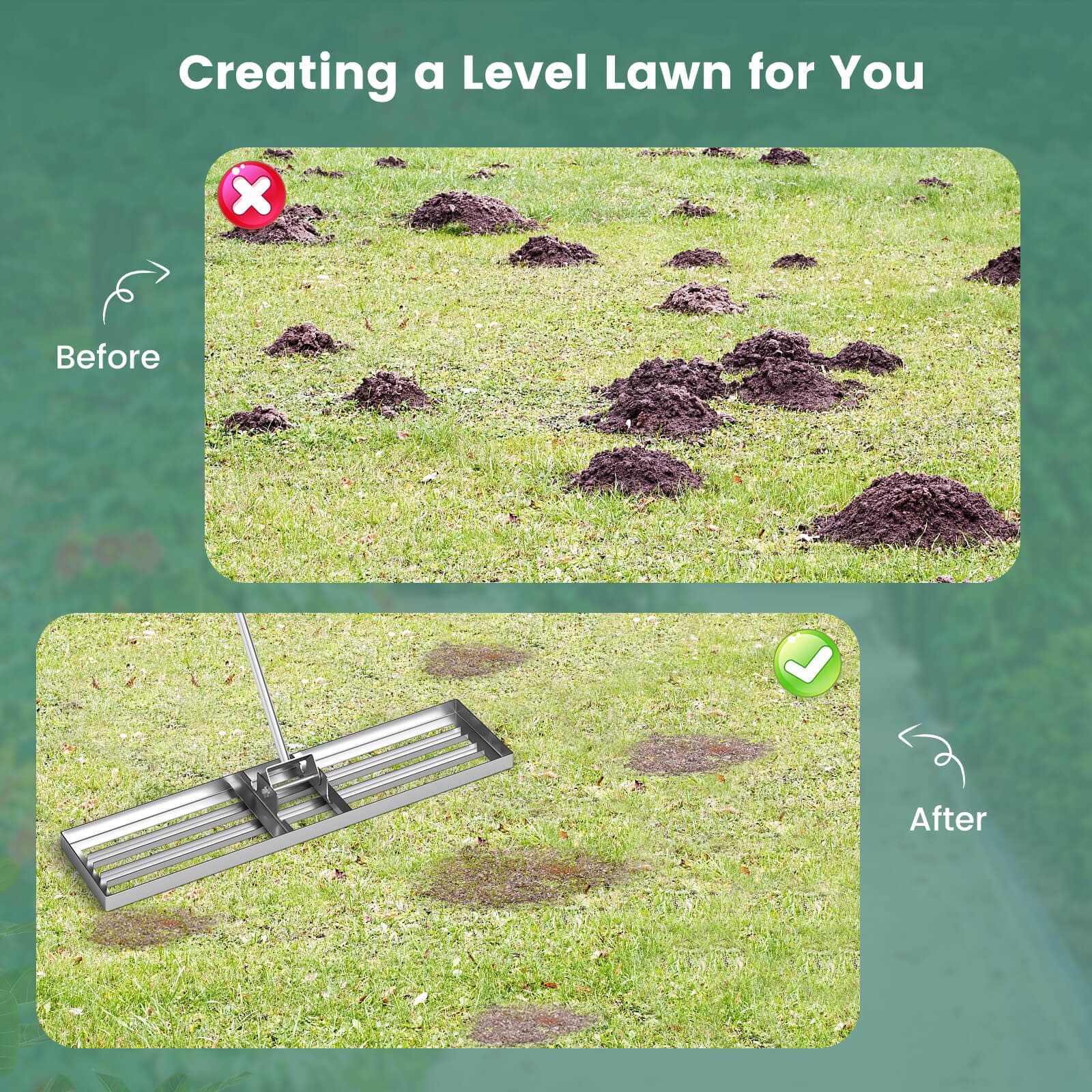 Costway CSHY006648 Level-Head-Rakes - View #5
