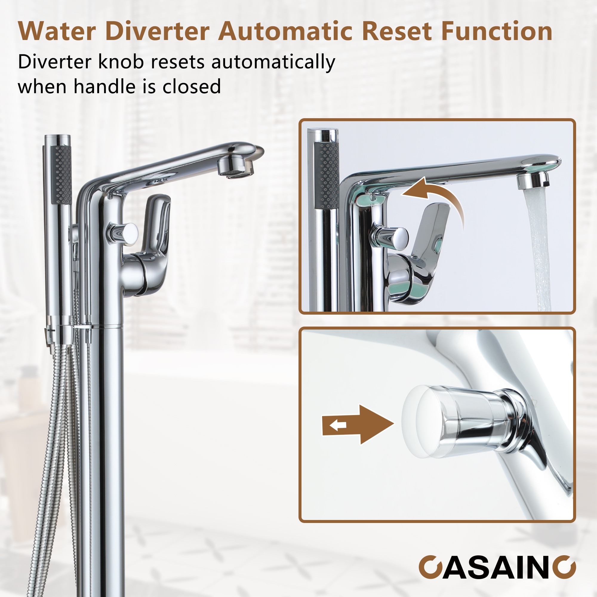 CASAINC KCLT0054-CP Roman-Tub-Faucets - View #7