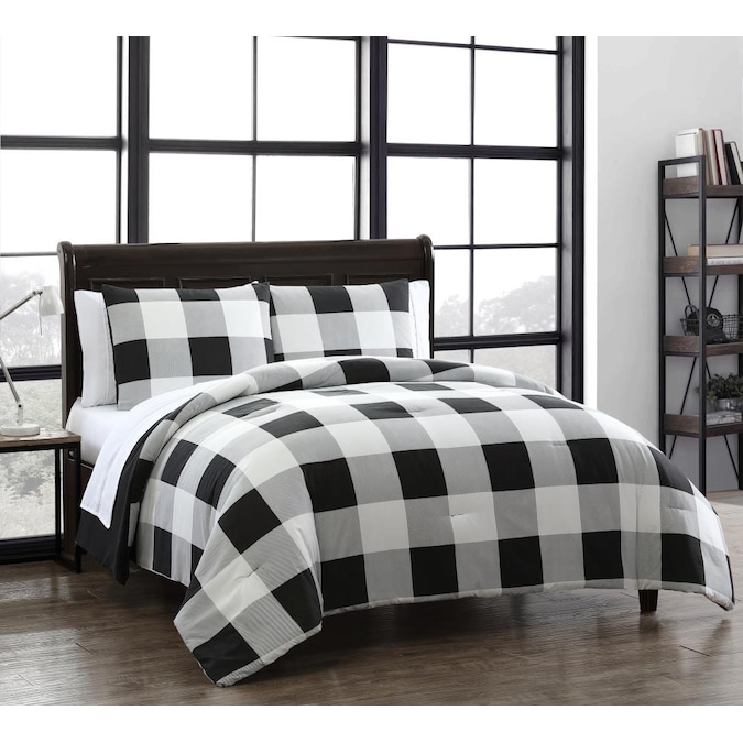 Piece Black White King Comforter Set, Black And White Bed Sheets King Size
